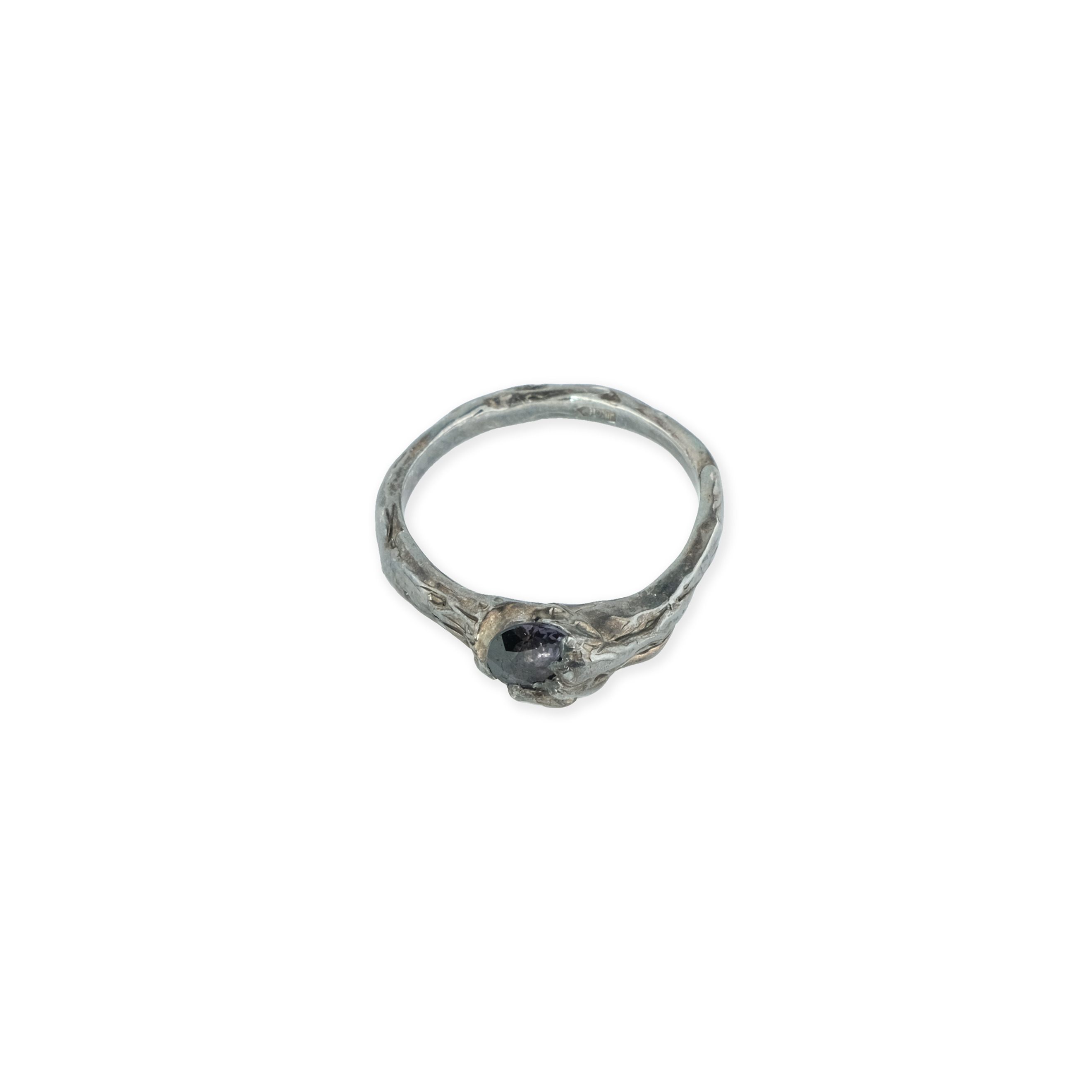 Тонкие кольца Kintsugi Jewelry Кольцо серебряное со вставкой из шпинели