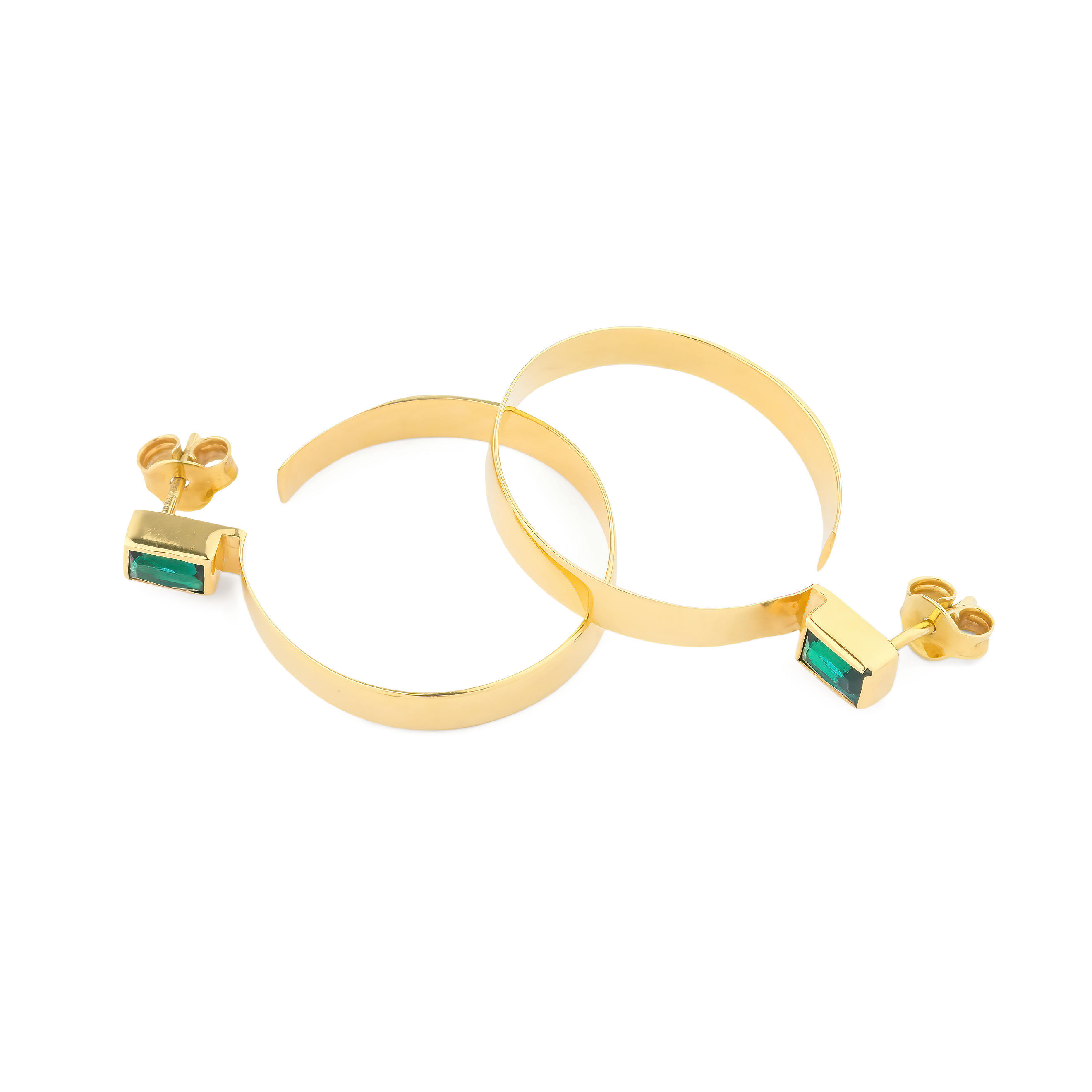 Позолоченные серьги-кольца из серебра Bhaira gold