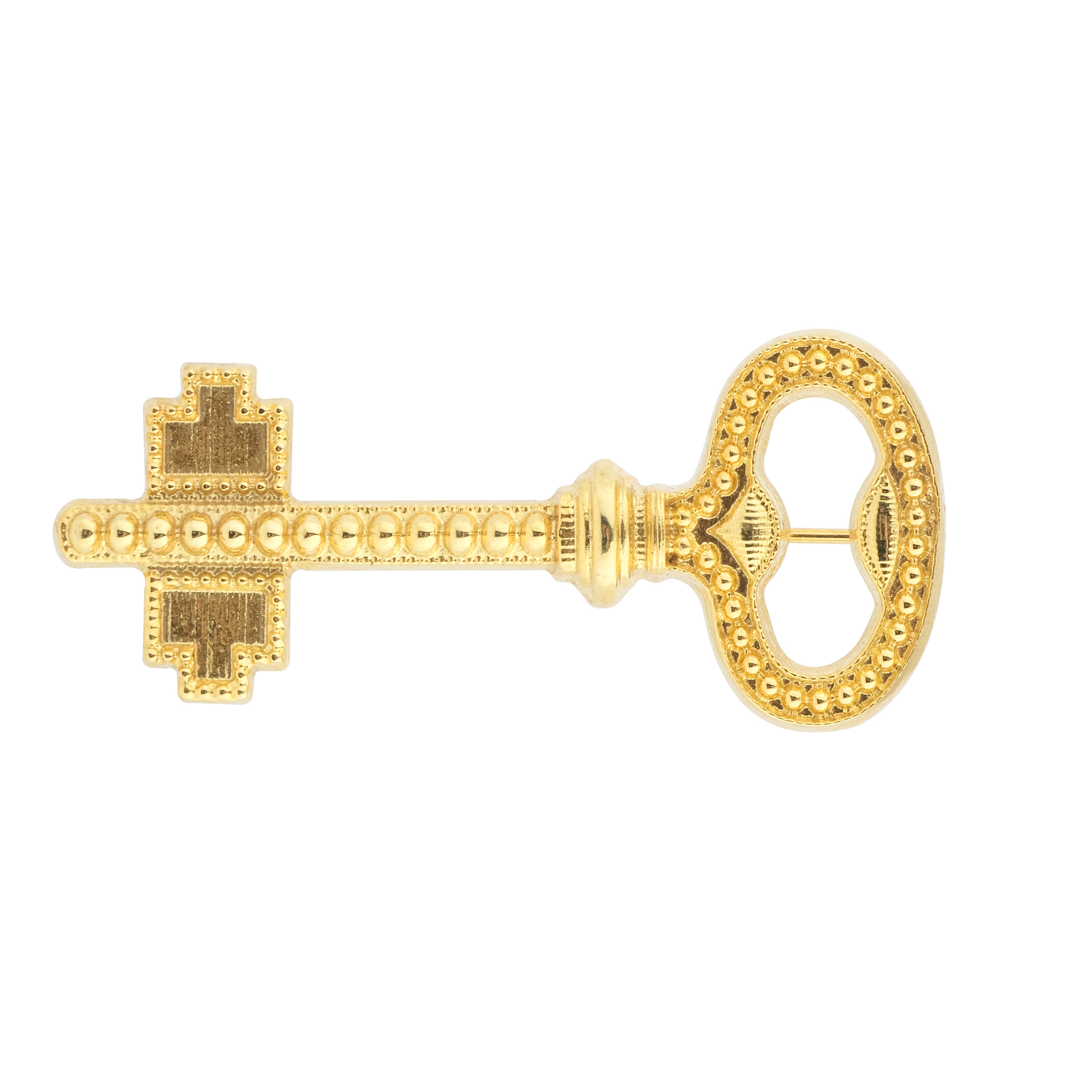 Gold-plated key brooch
