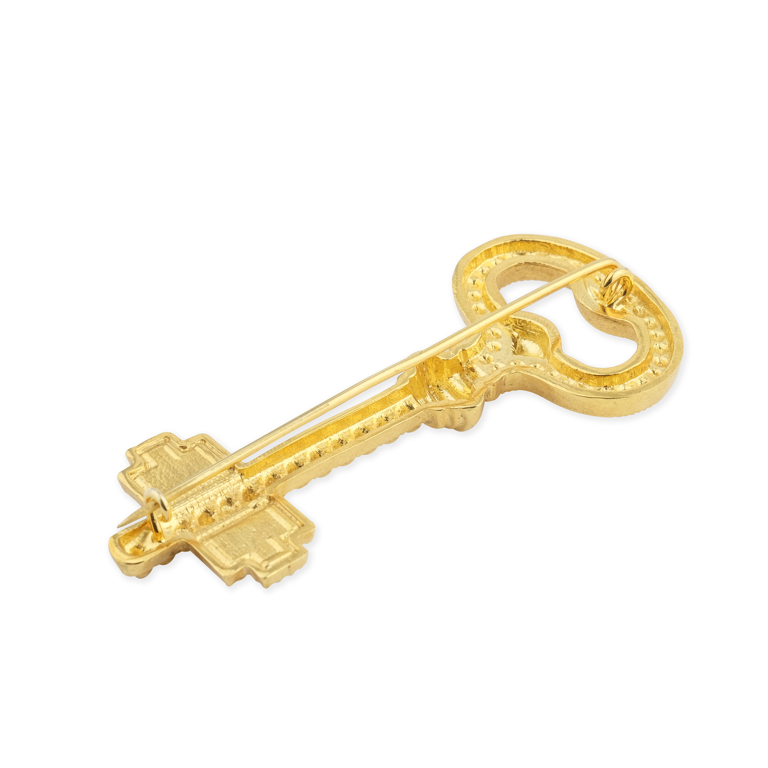 Gold-plated key brooch