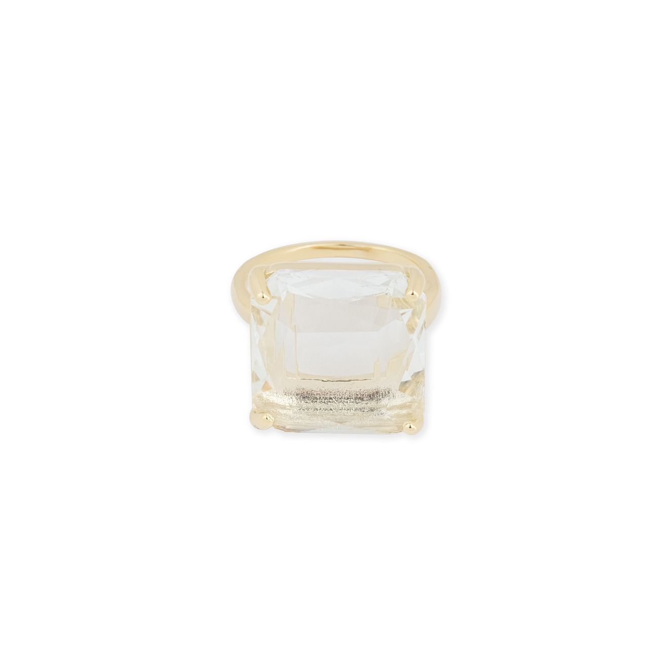 Herald Percy Золотистое кольцо с квадратным кристаллом