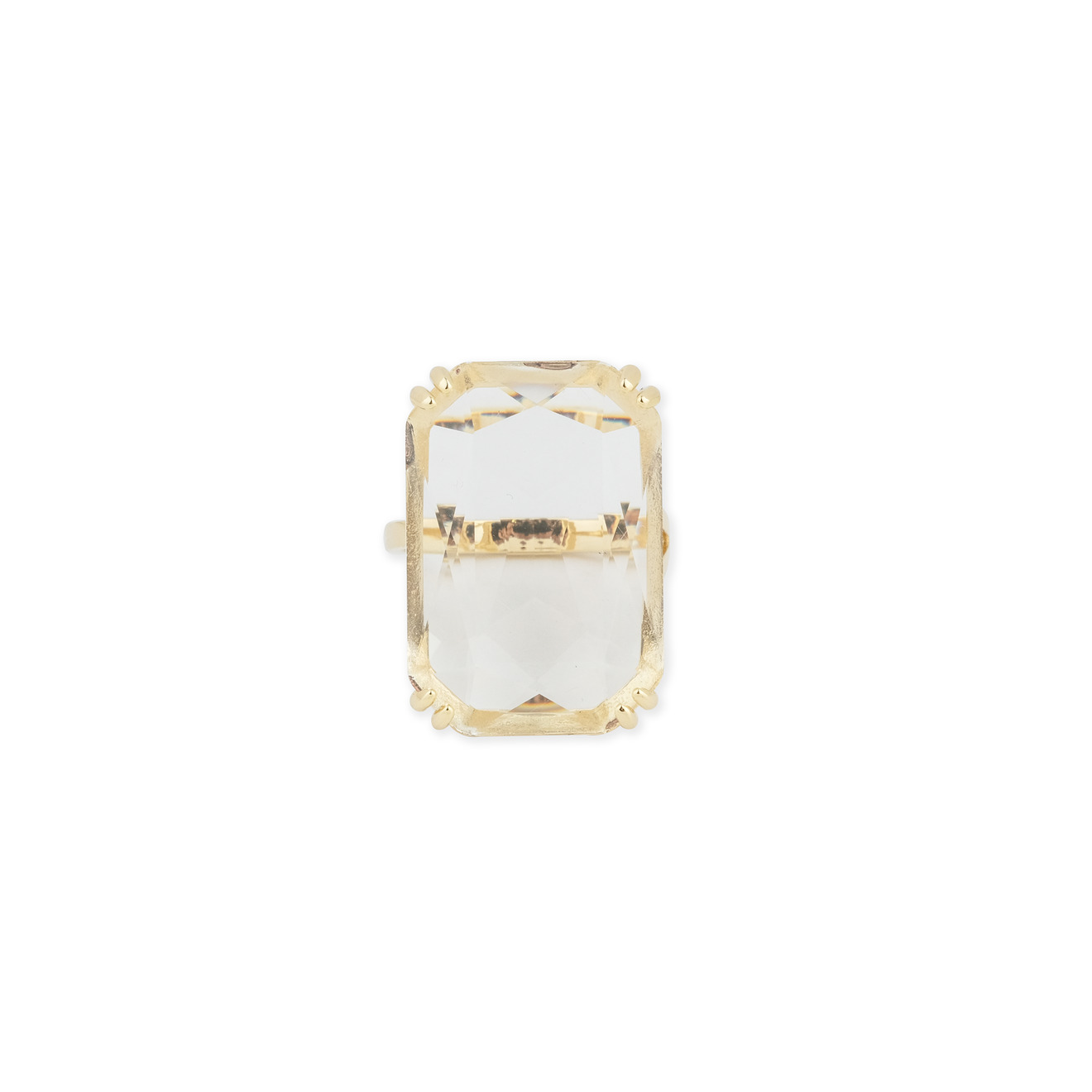 Herald Percy Золотистое кольцо с прямоугольным кристаллом herald percy золотистая цепочка с подвеской сердцем с кристаллом