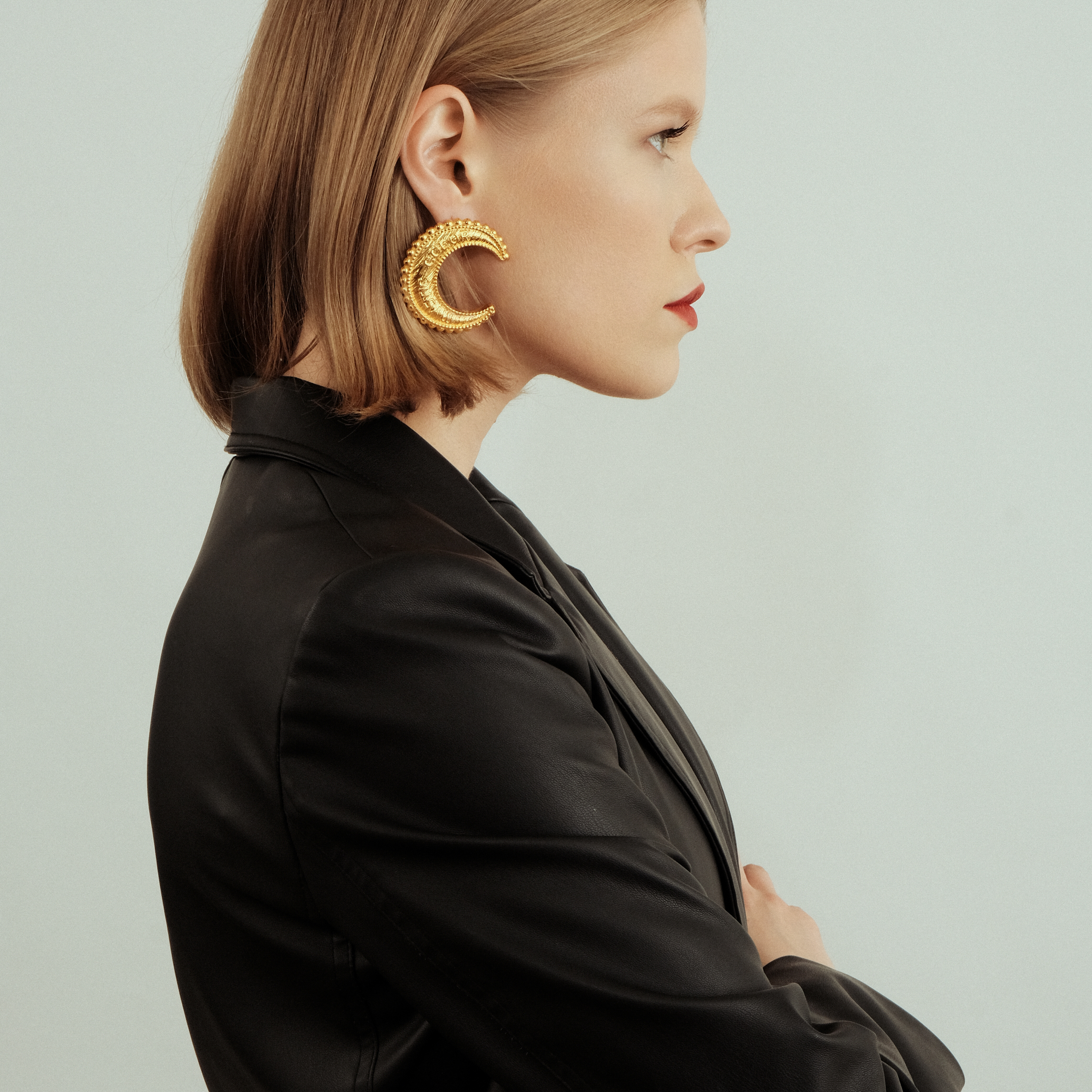 Gold-plated Crescent earrings
