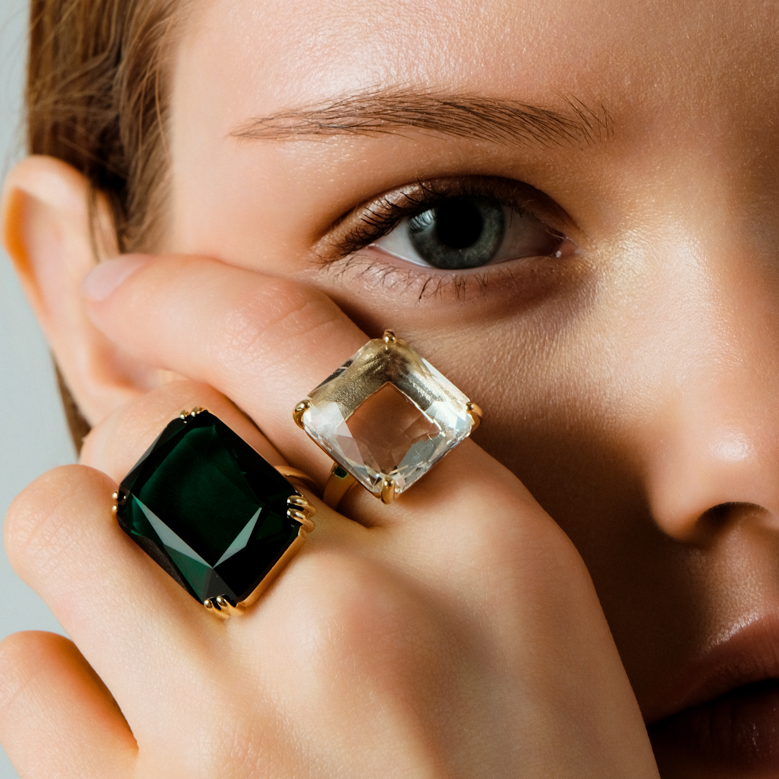 ring with square crystal