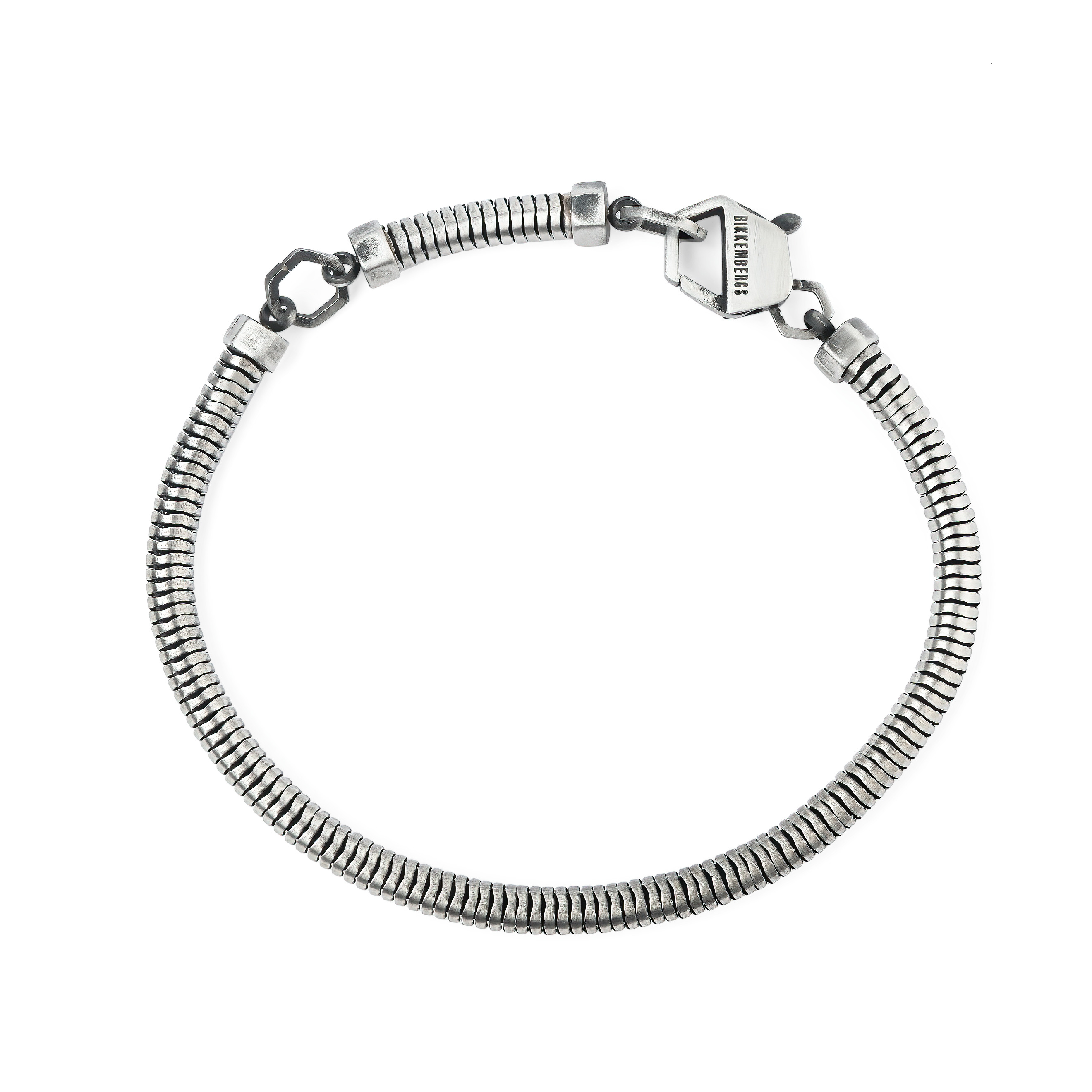 Stainless steel bracelet with one 0.01 carat black diamond