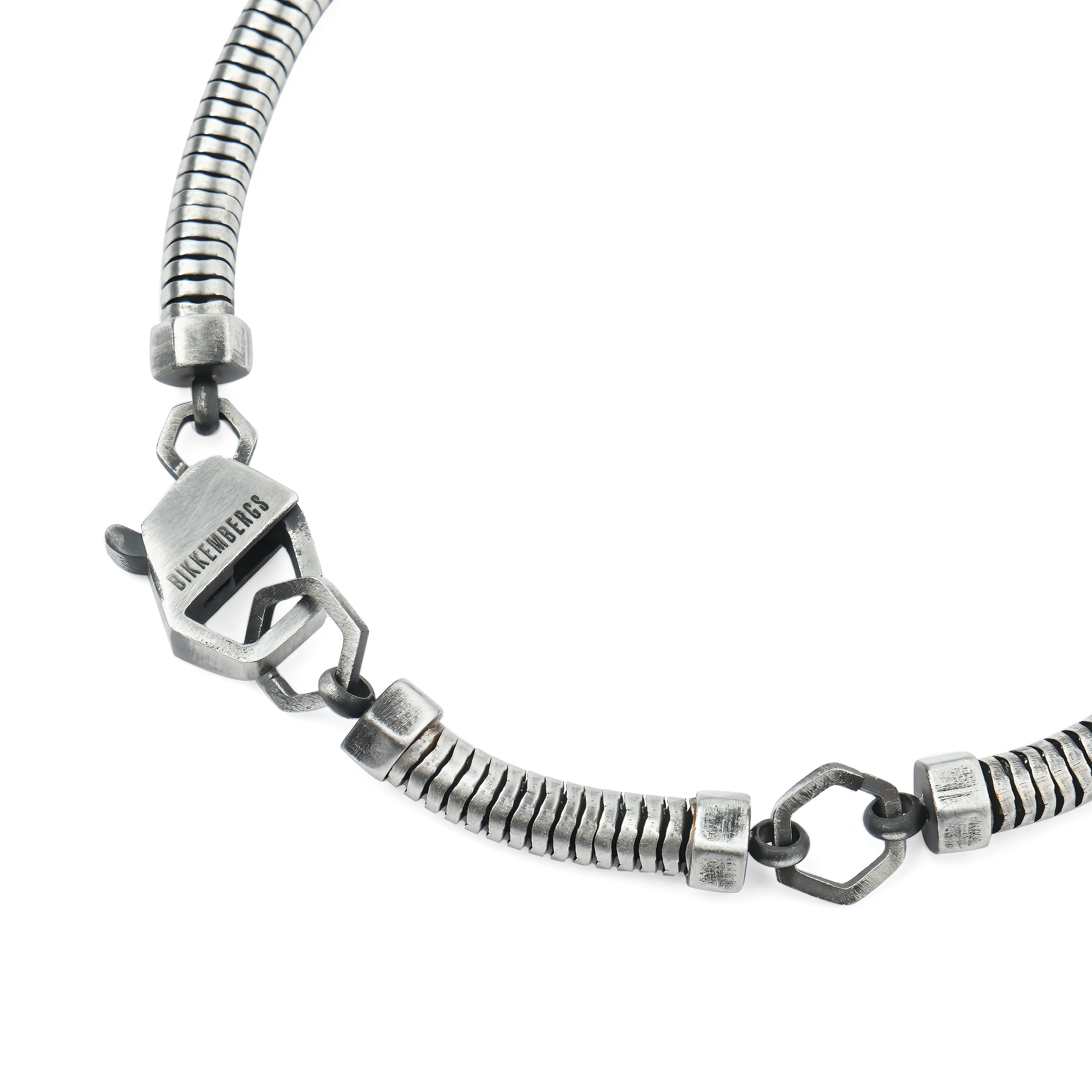 Stainless steel bracelet with one 0.01 carat black diamond