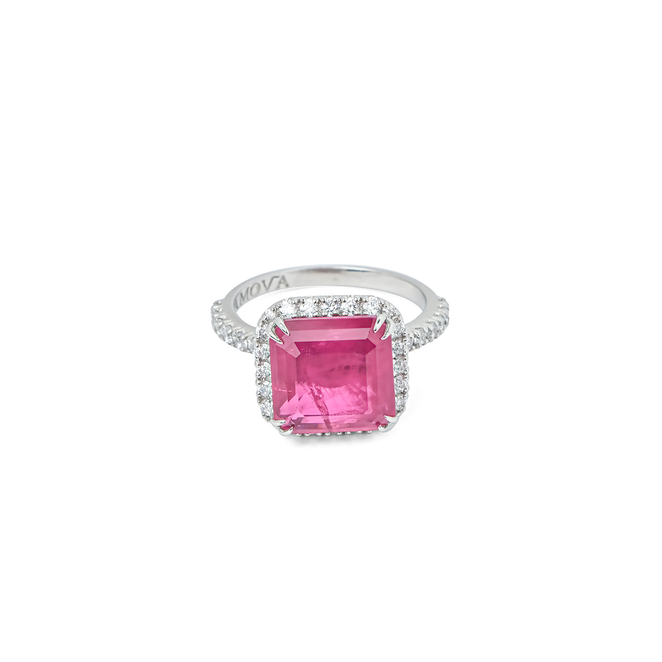 AMOVA Кольцо из серебра с розовым кварцем и фабулитами moonka кольцо из серебра с розовым кварцем