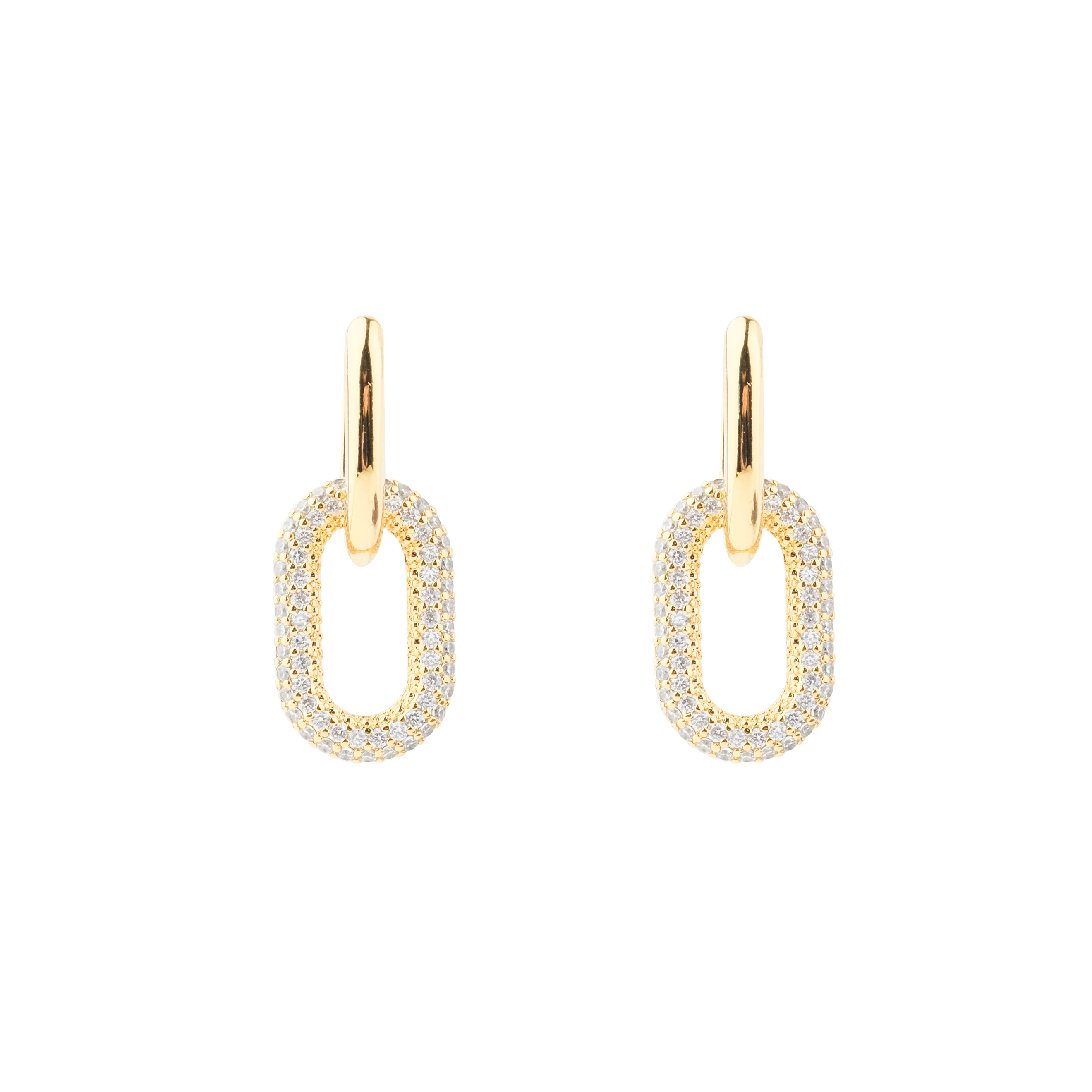 earrings with ovals and crystals