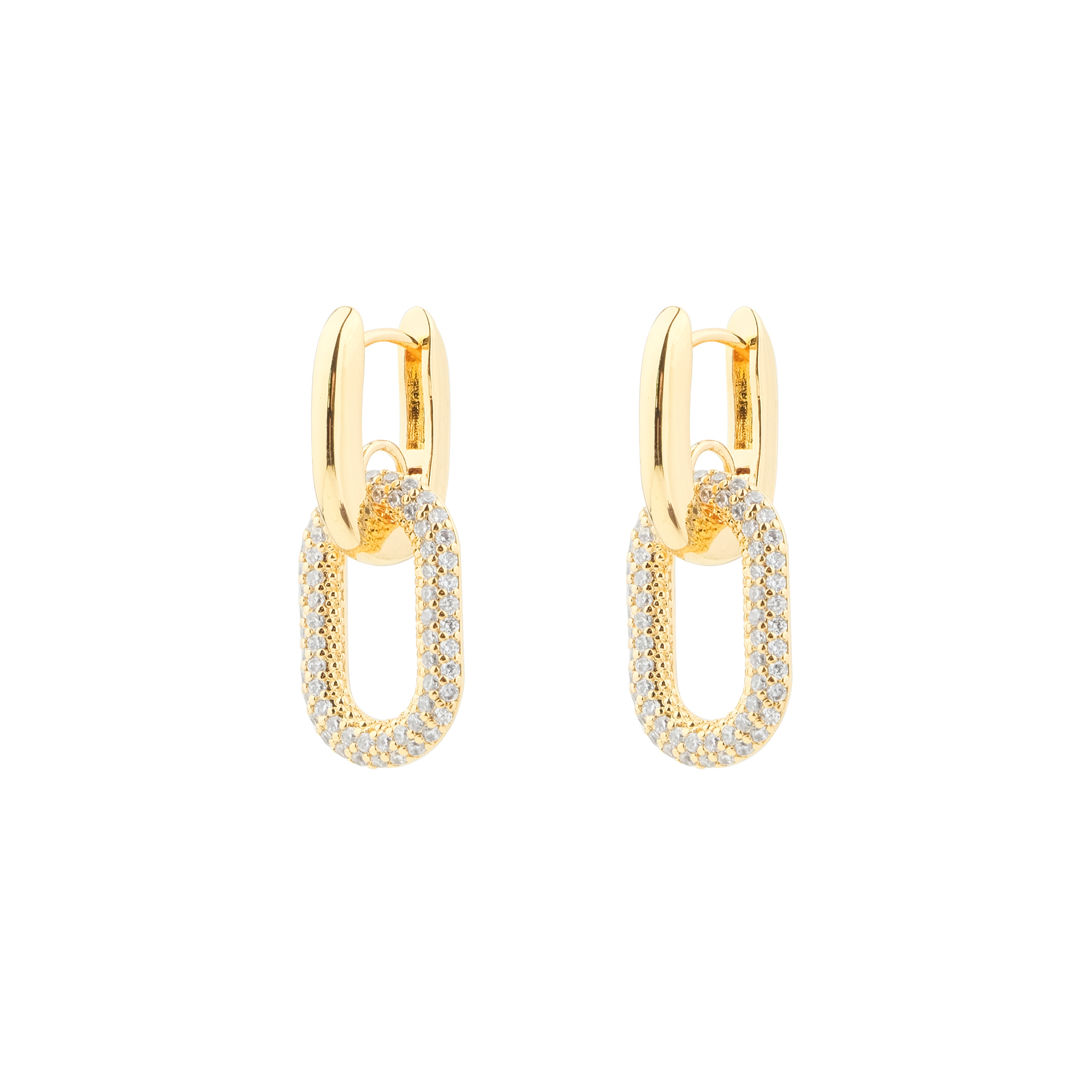 earrings with ovals and crystals
