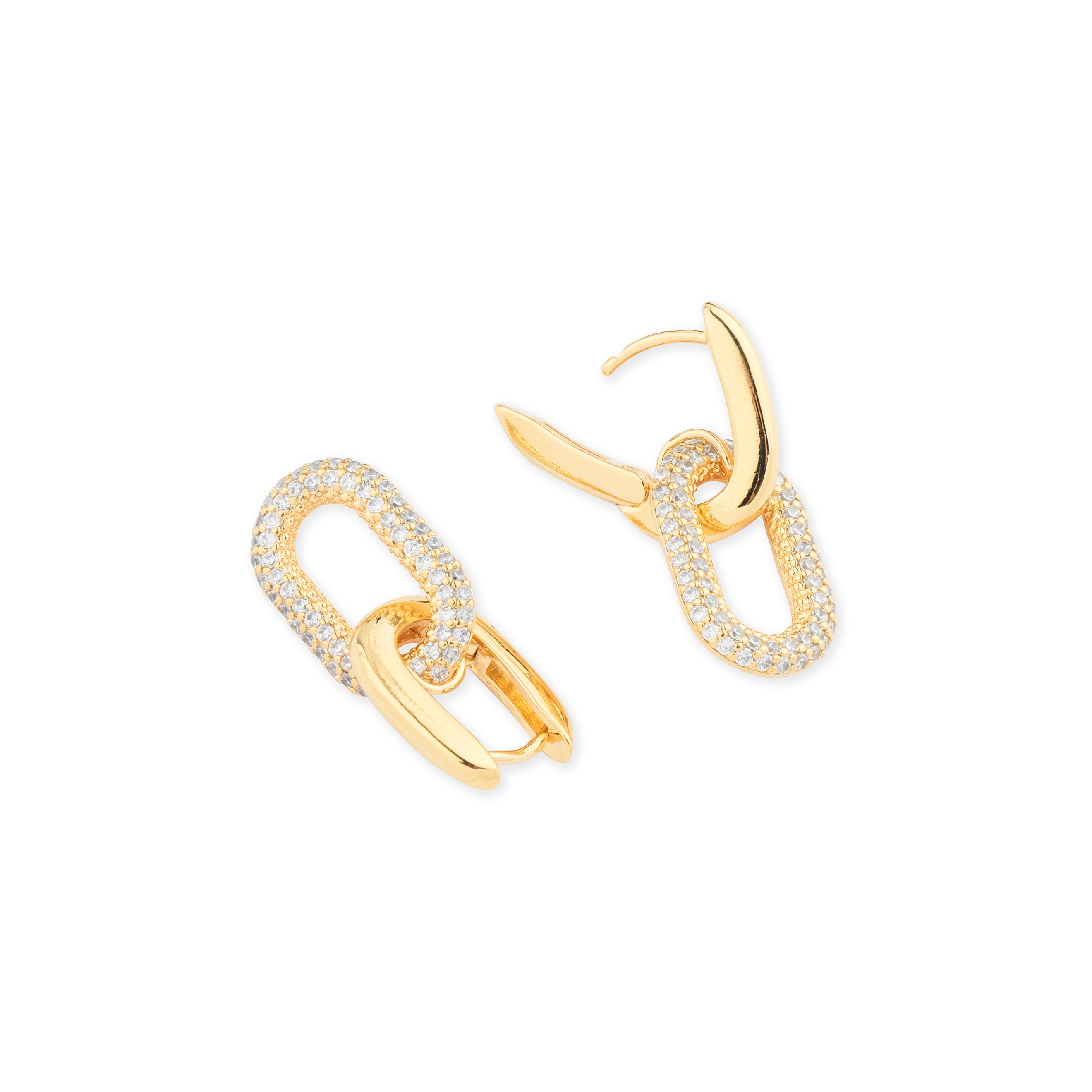 earrings with ovals and crystals