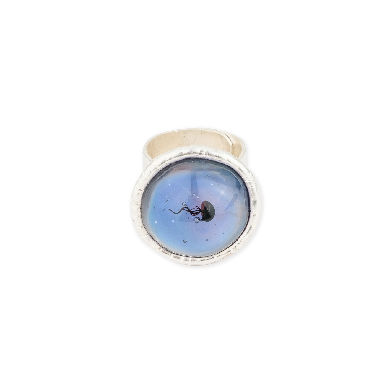 Poison Drop Lab Серебристое кольцо с черной медузой poison drop lab серебристое колье с подвеской месяцем синего цвета