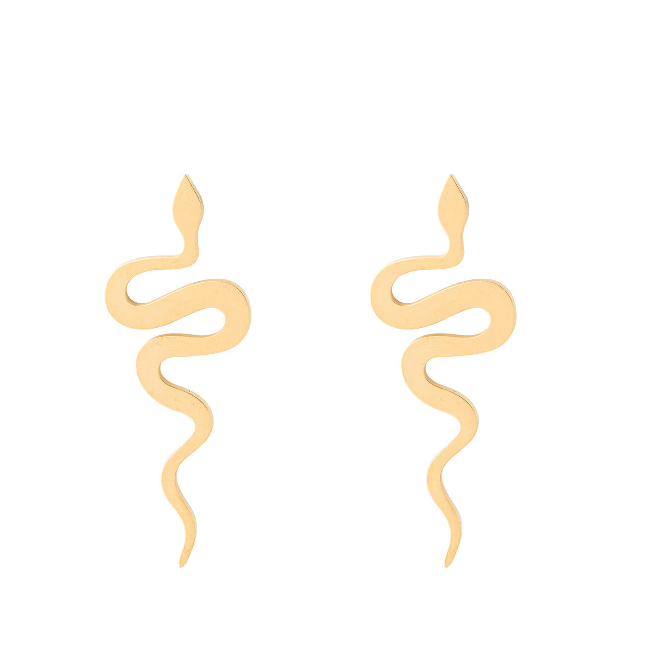 Aqua Золотистые серьги-змеи aqua золотистые крупные серьги сердца