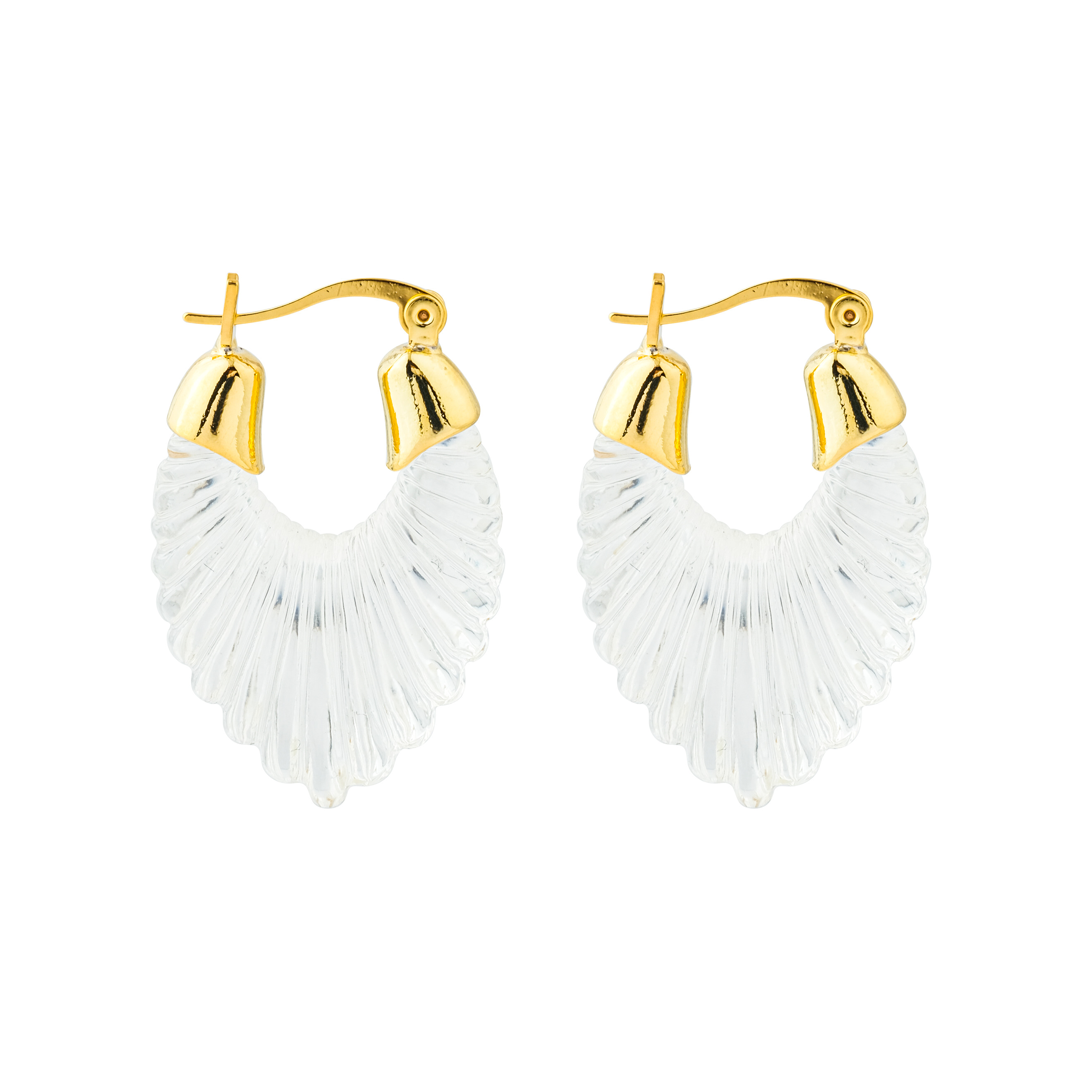 earrings with a curly white insert