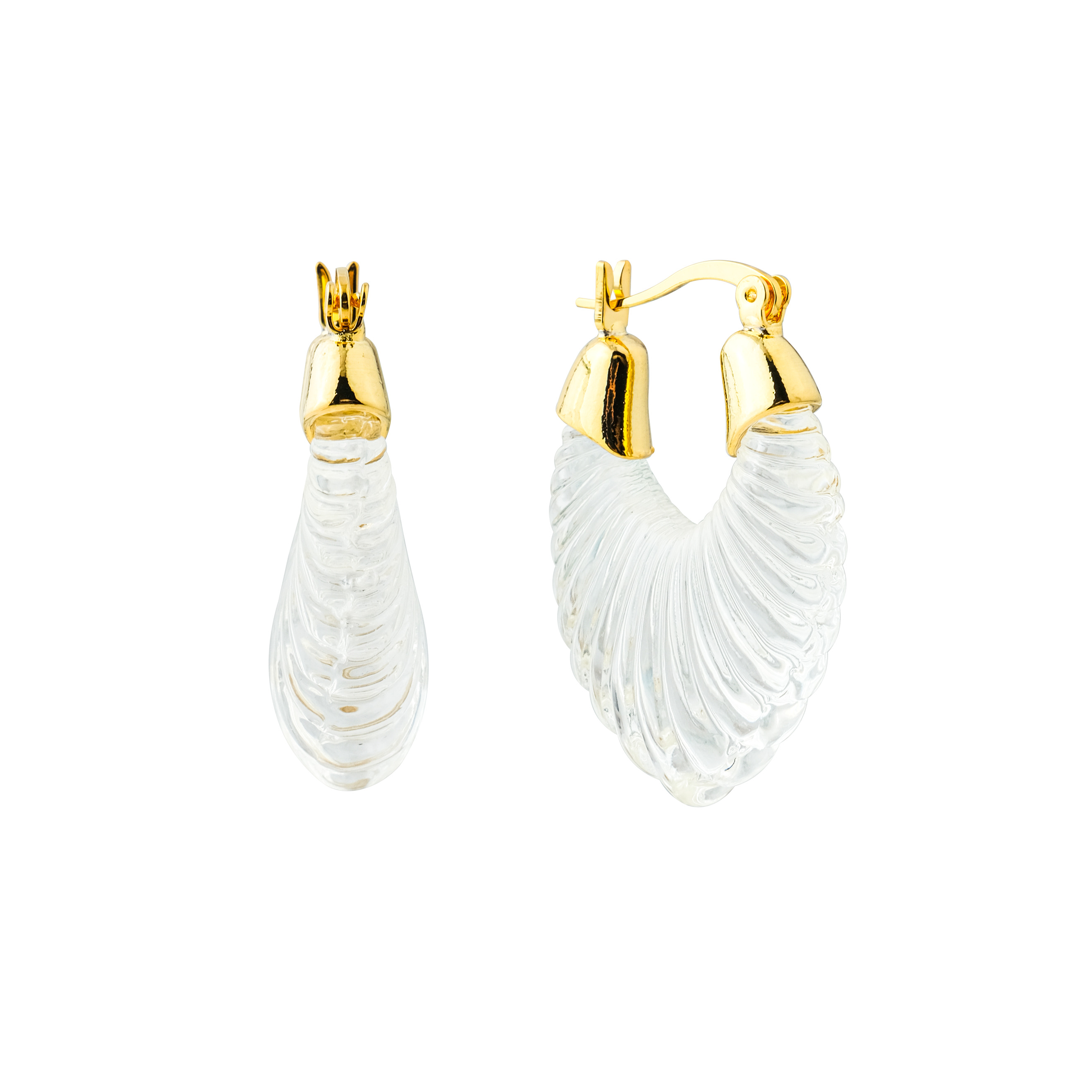 earrings with a curly white insert
