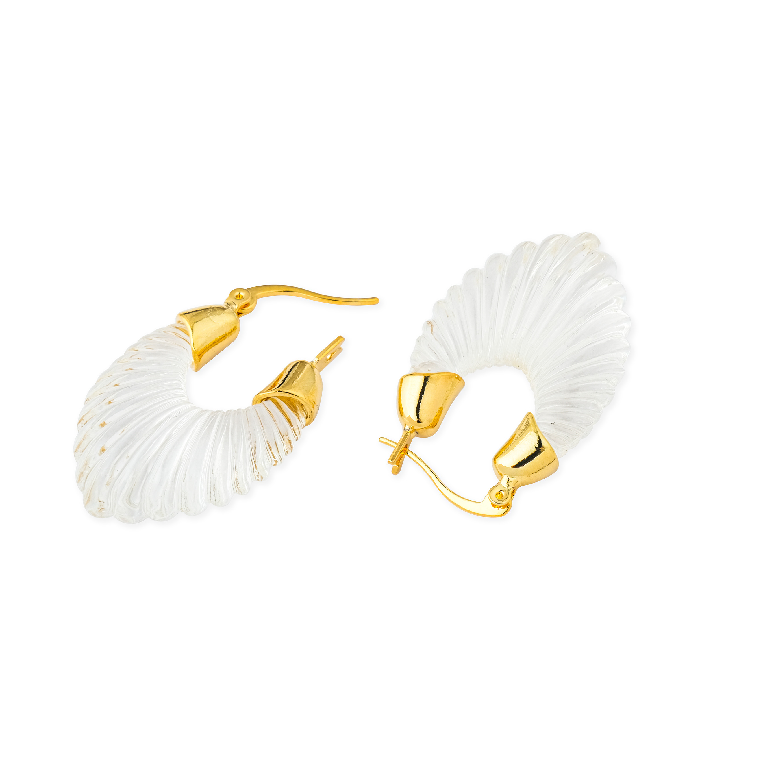 earrings with a curly white insert