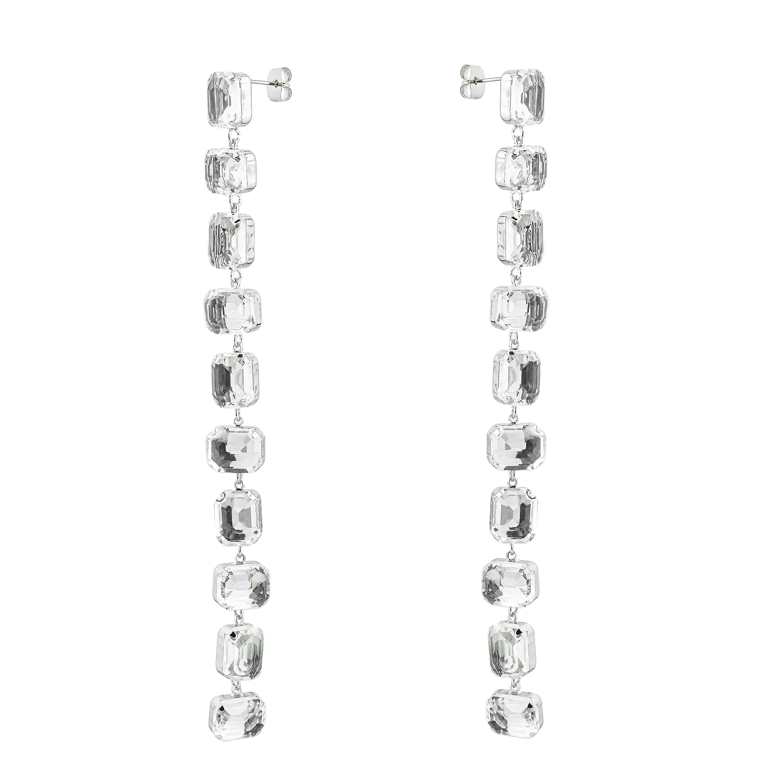 long earrings with crystals