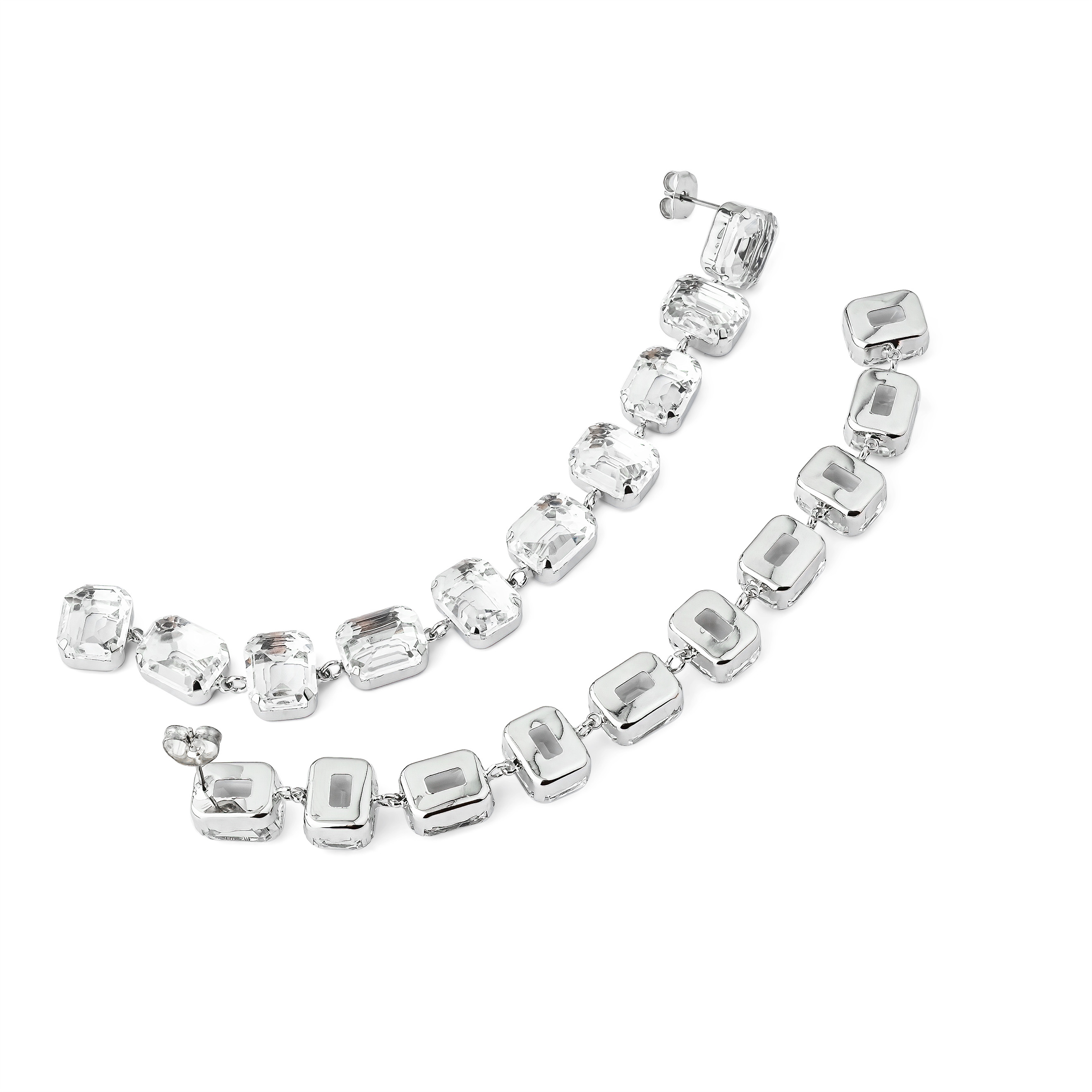 long earrings with crystals