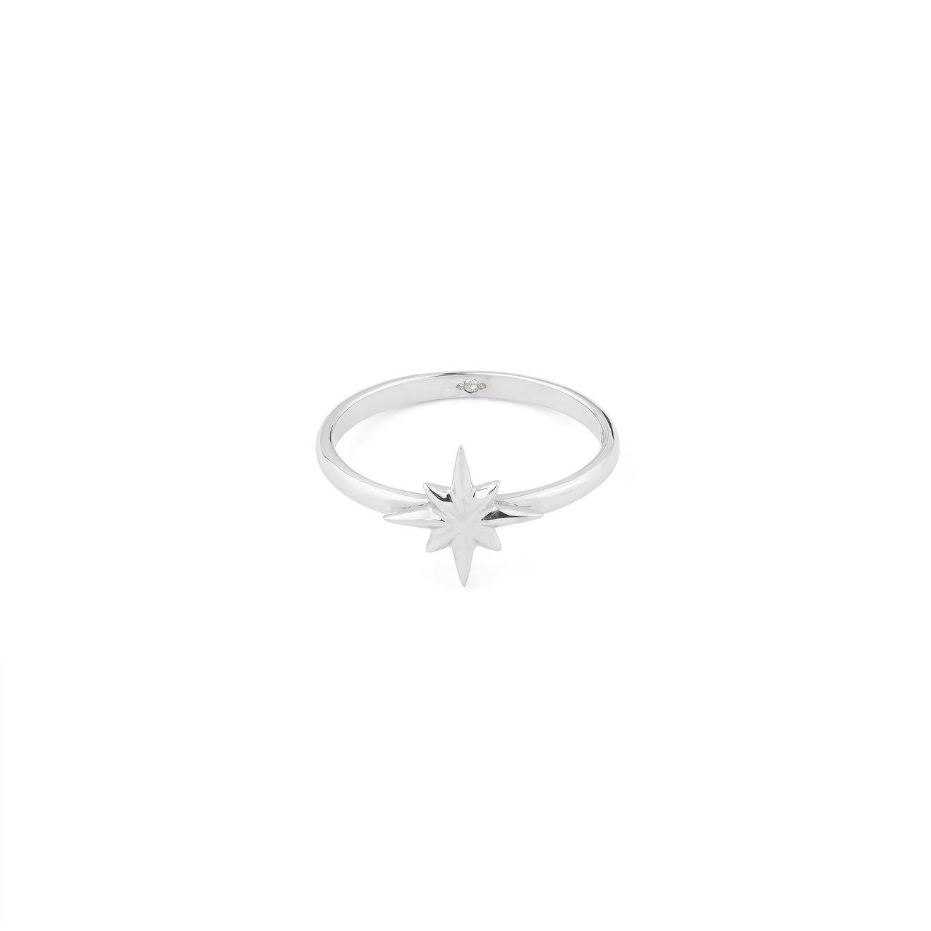 Mates Кольцо с полярной звездой из серебра и белым топазом кольцо из серебра с овальным цитрином фасет и белым топазом размер 16 5