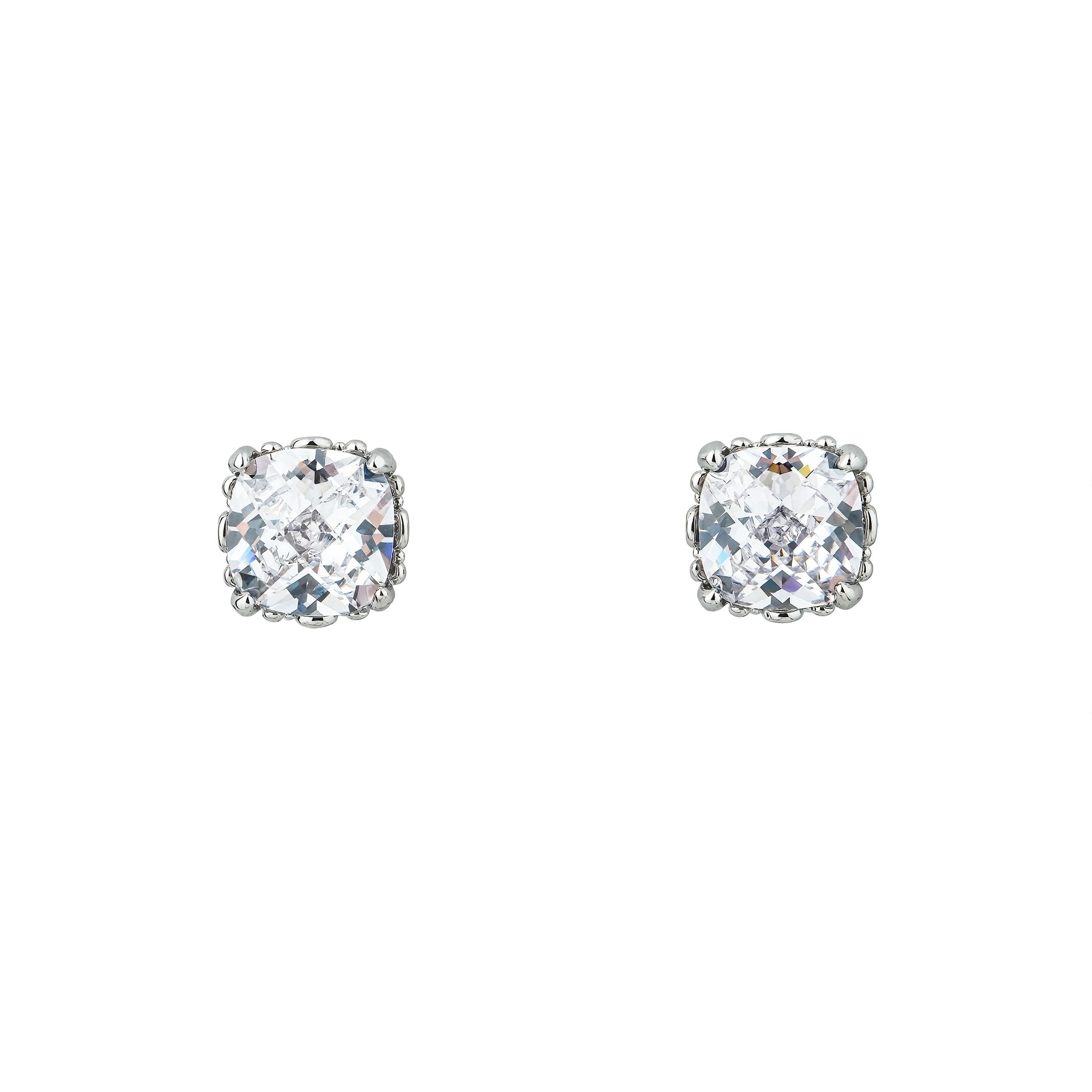 stud earrings with white crystals
