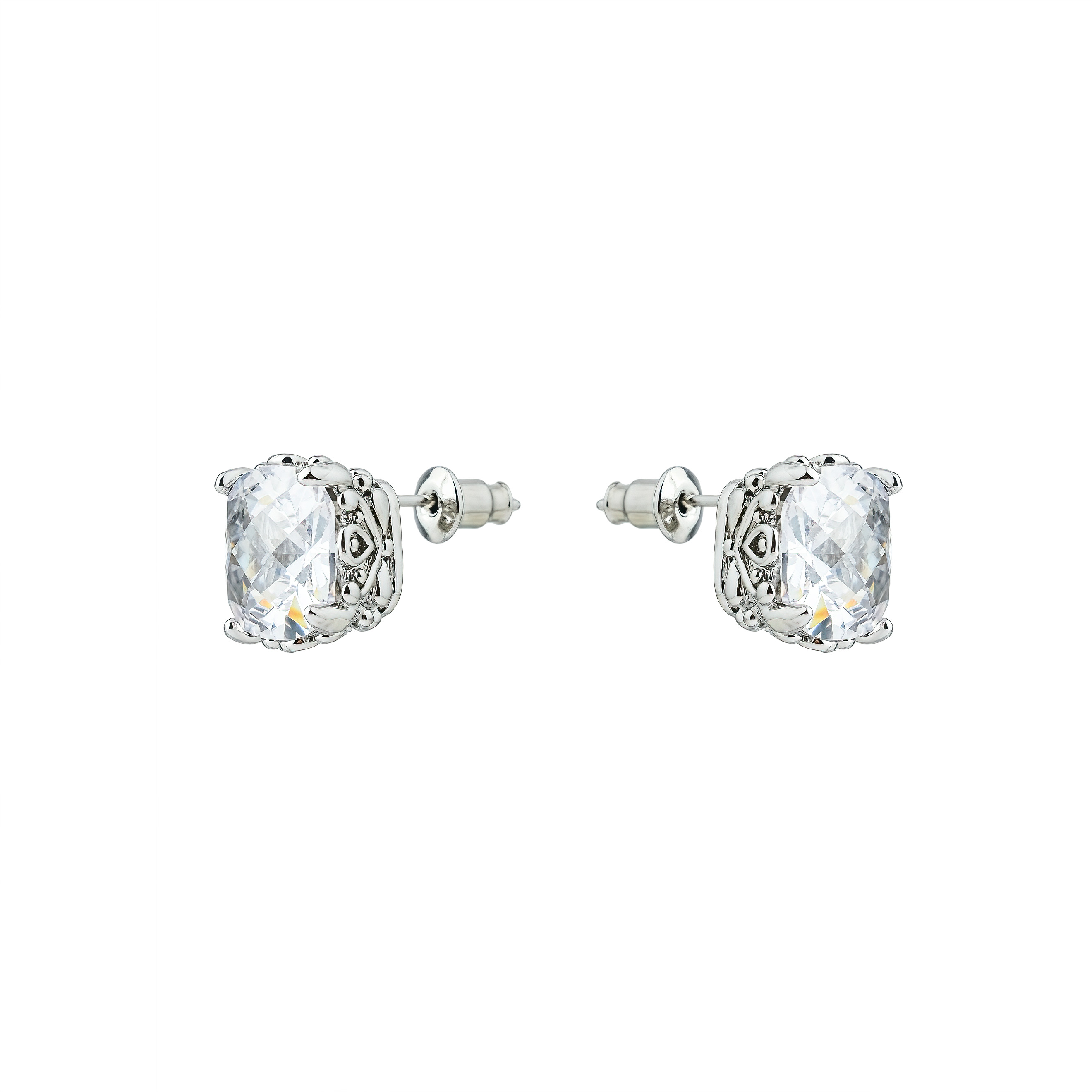 stud earrings with white crystals