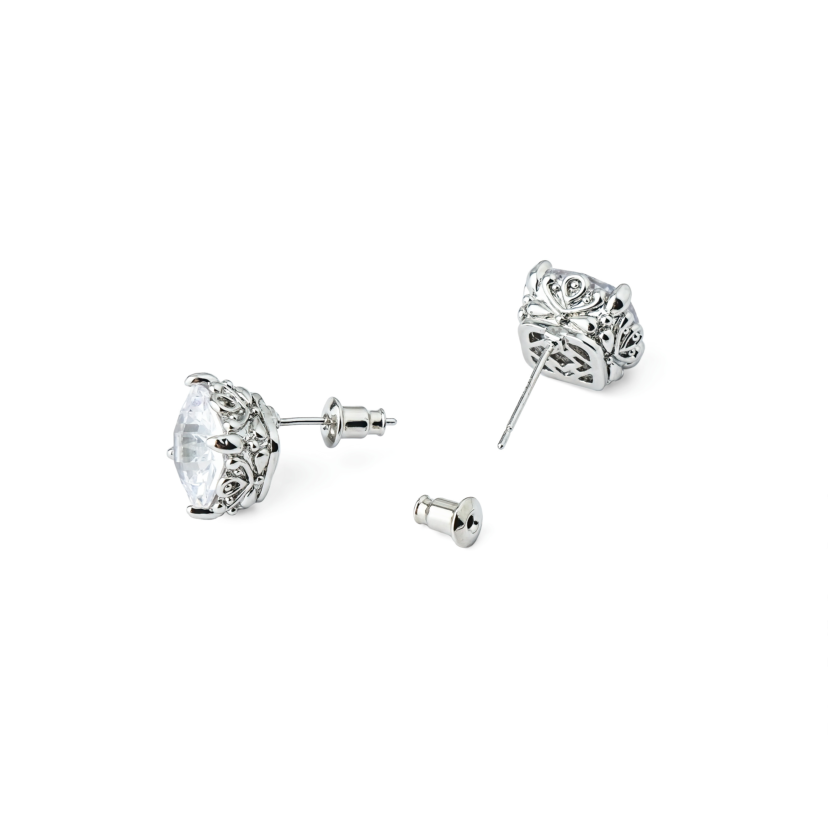 stud earrings with white crystals