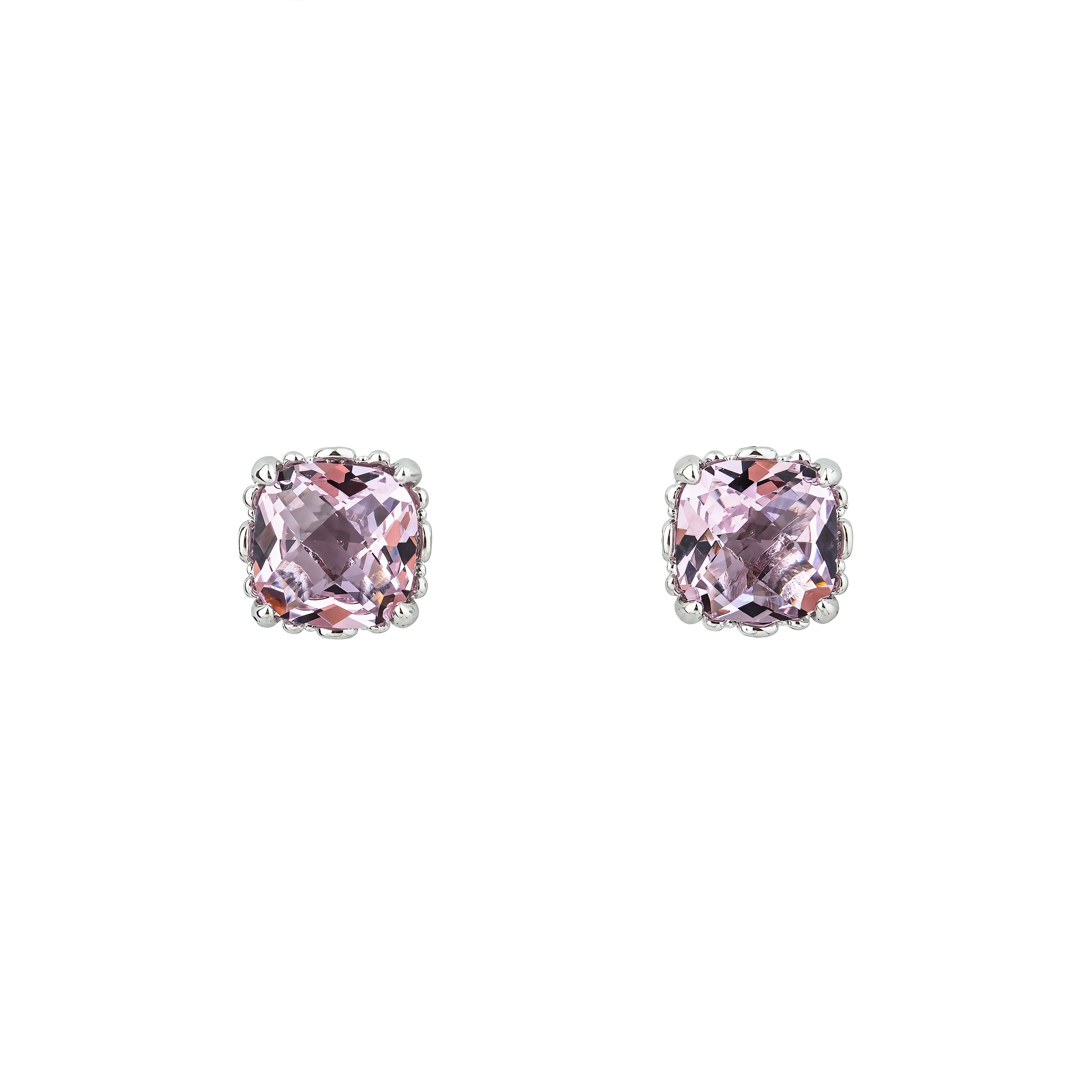 stud earrings with pink crystals