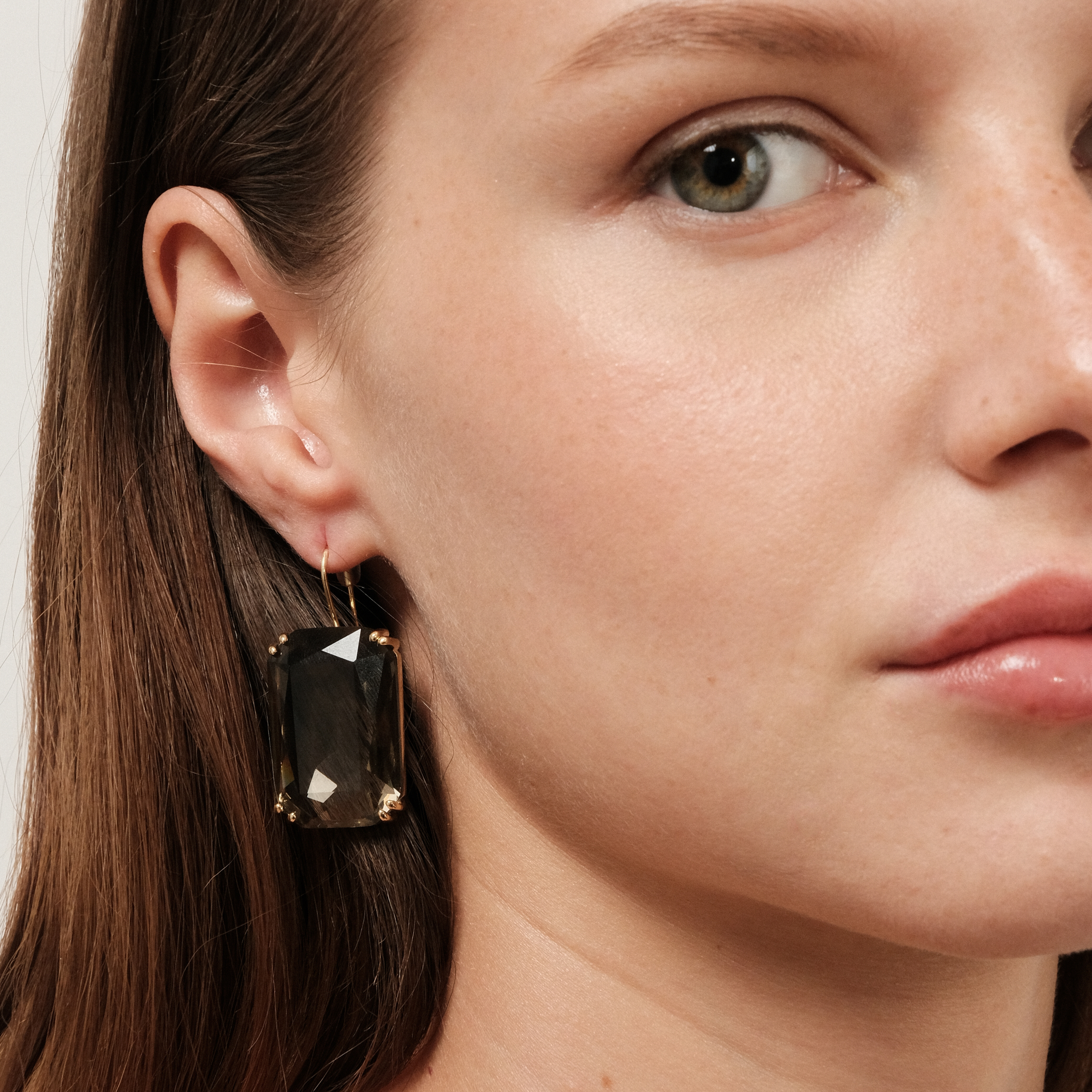 earrings with large black crystals