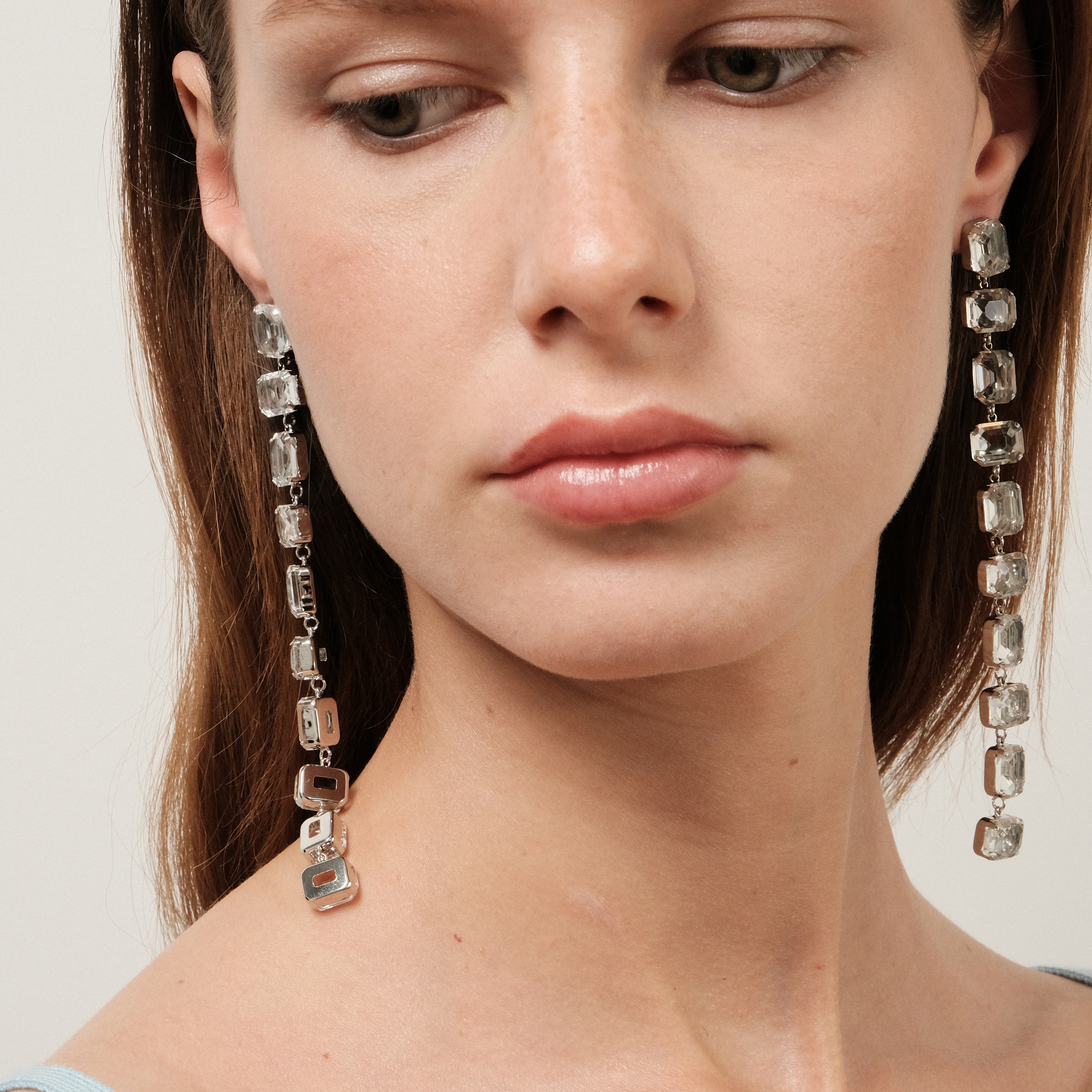 long earrings with crystals