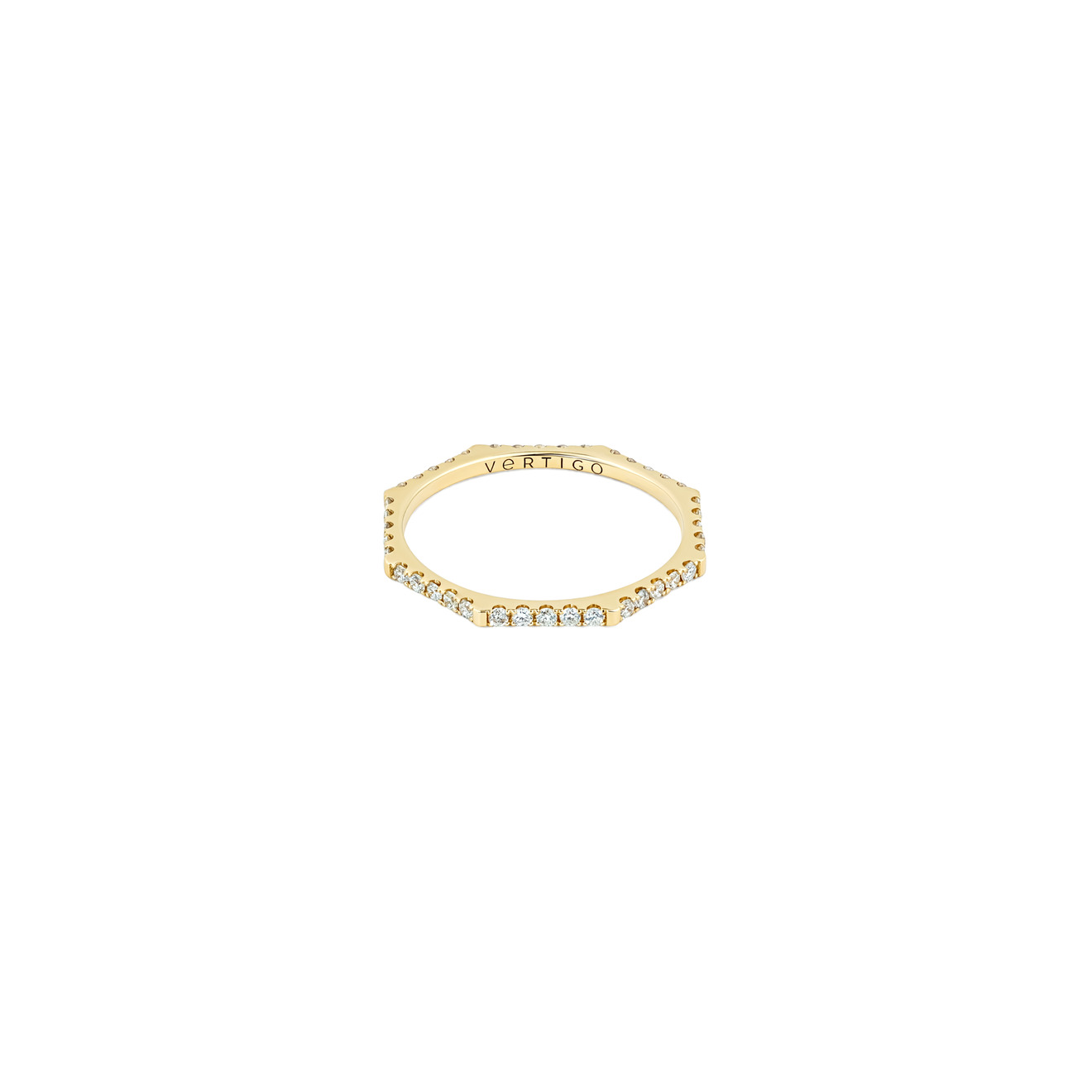 Тонкие кольца Vertigo Jewellery Lab Кольцо HEXO diamond с дорожой из бриллиантов