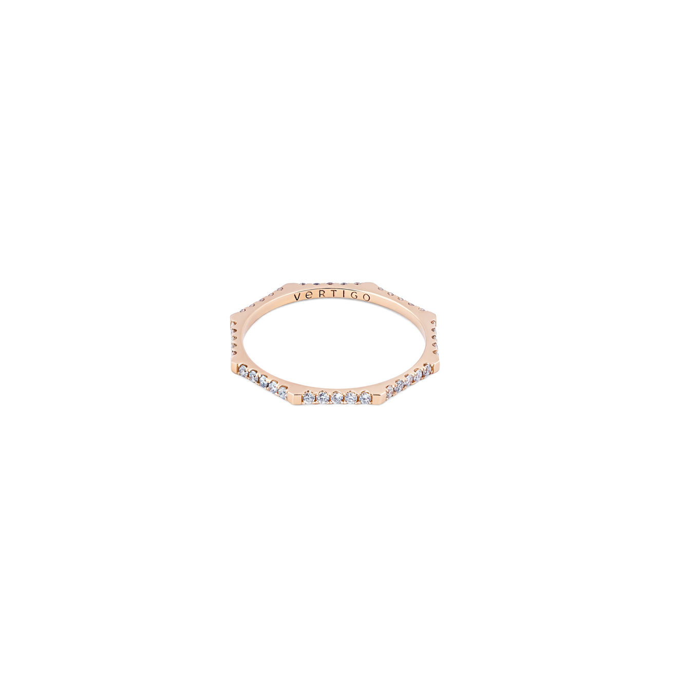 Тонкие кольца Vertigo Jewellery Lab Кольцо HEXO diamond с дорожой из бриллиантов