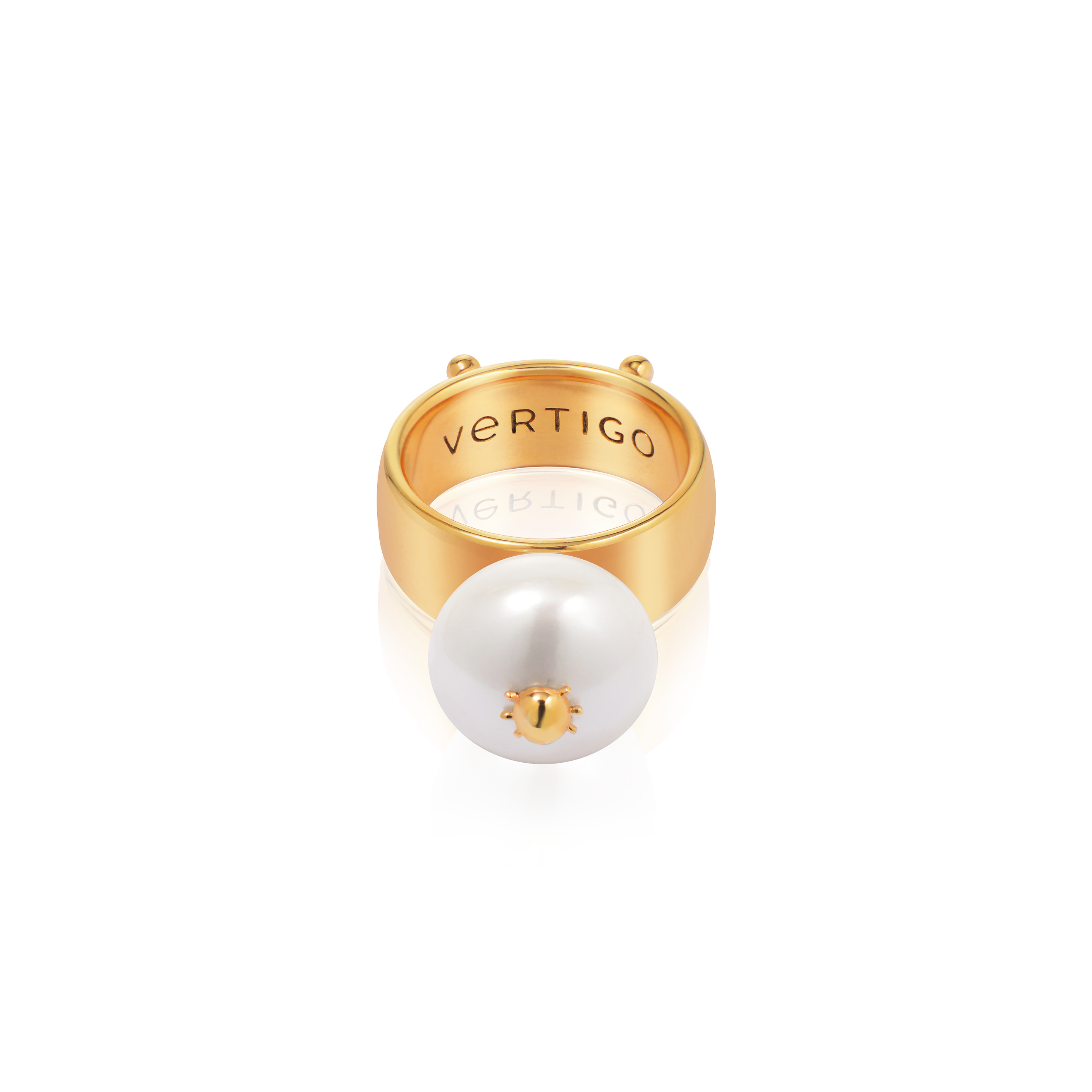 Кольца с крупной вставкой Vertigo Jewellery Lab Кольцо СLEOPTR LADYBUG RING gold
Серебро 925, бел. родий, речной жемчуг