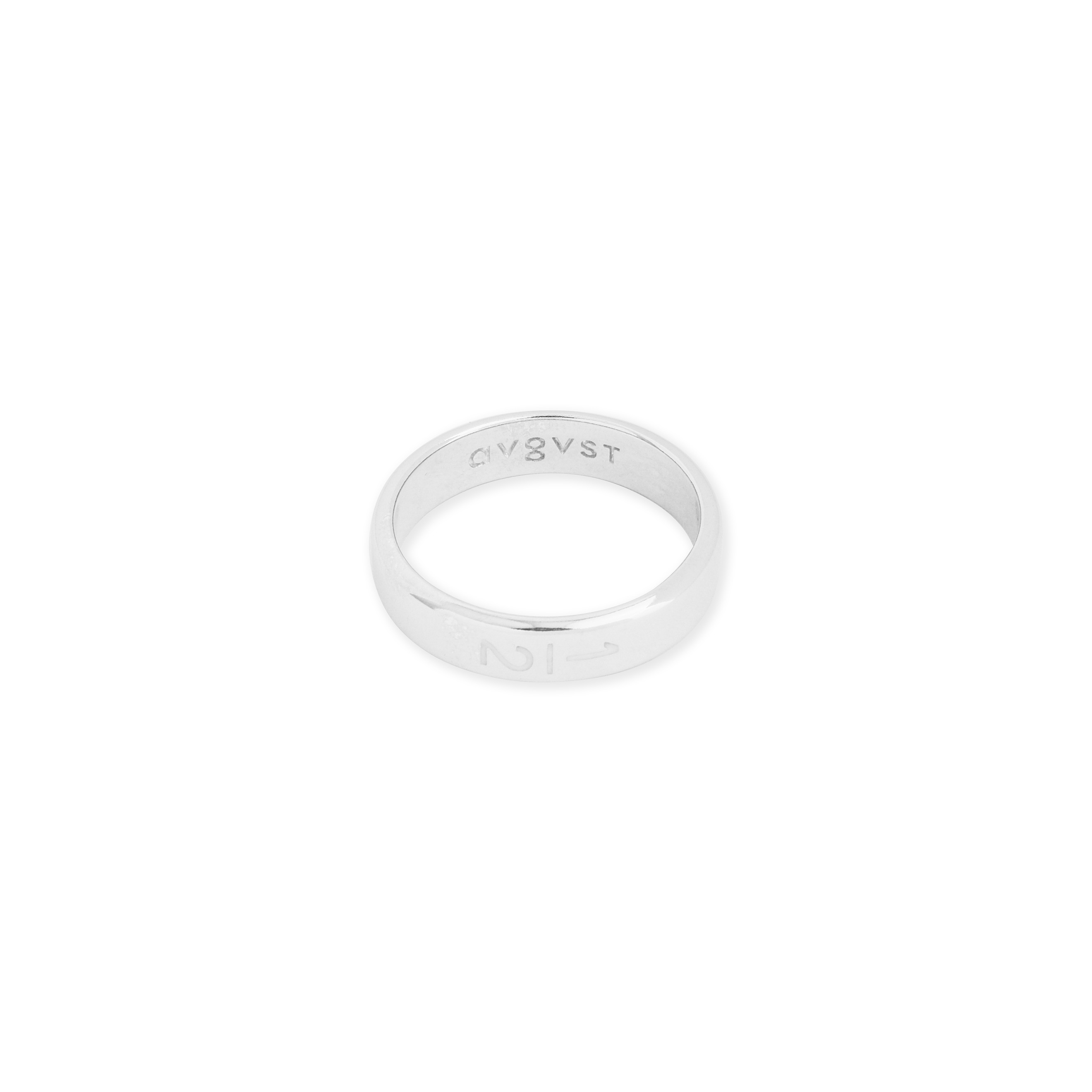 1/2 silver ring with white enamel