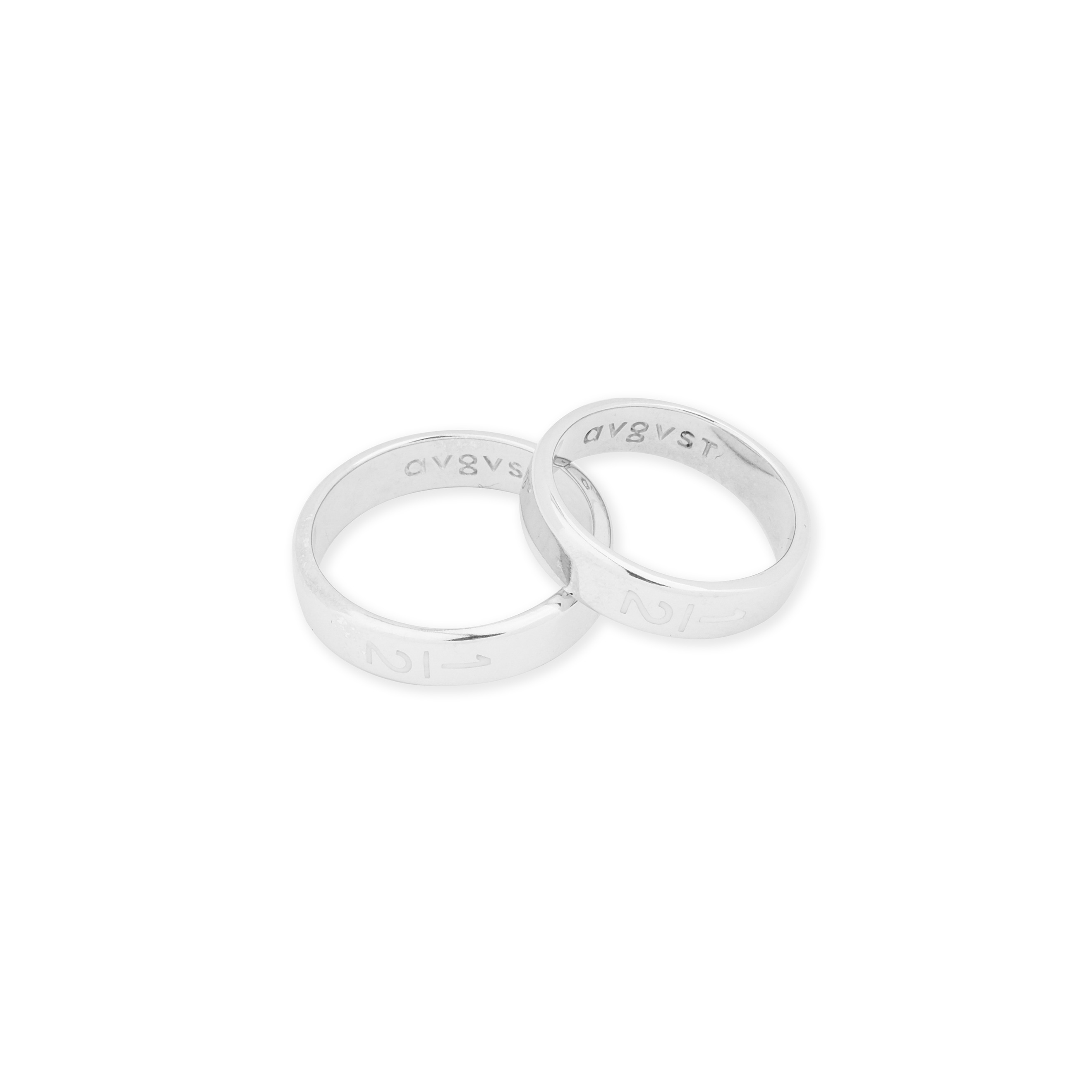 1/2 silver ring with white enamel