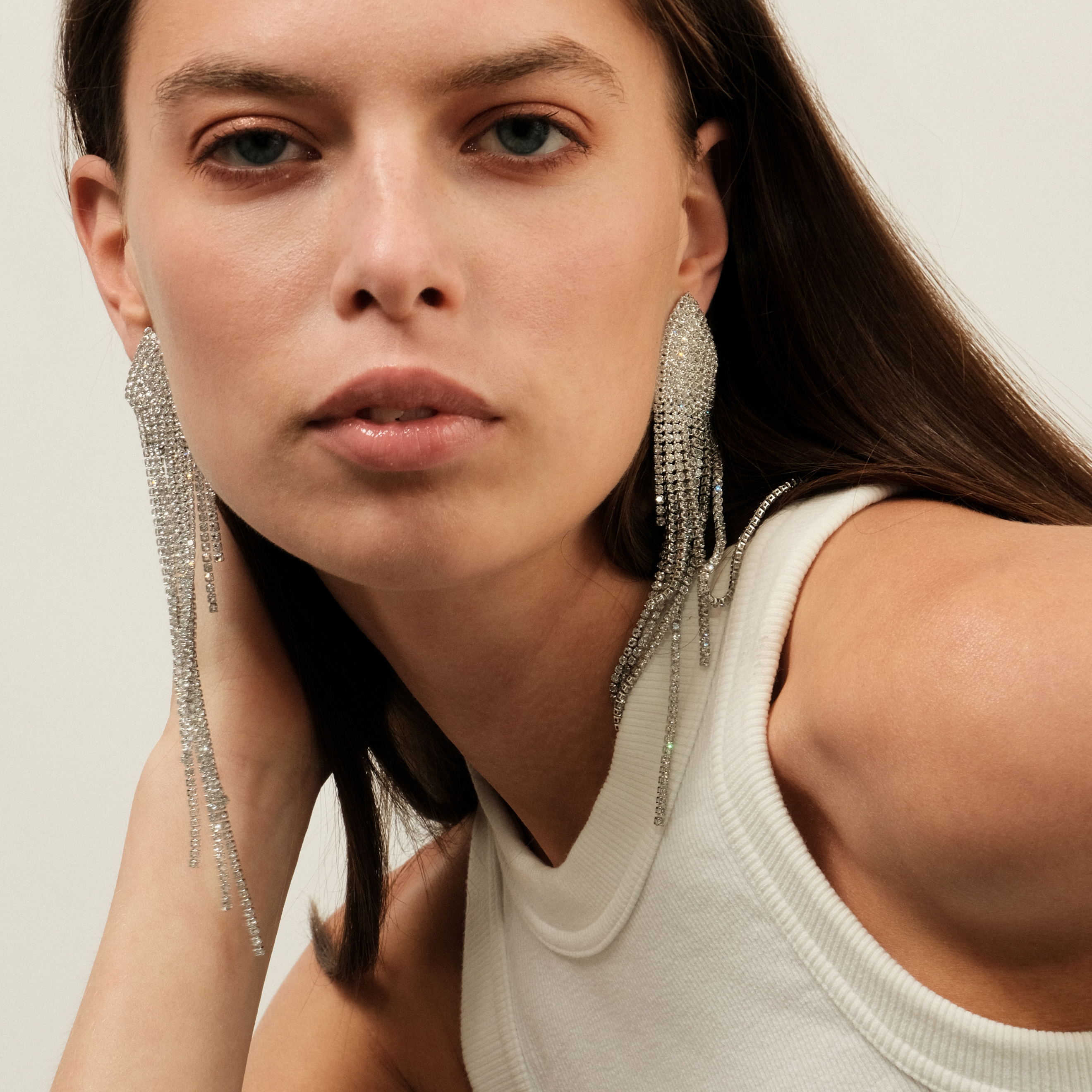 earrings completelcovered with crystals