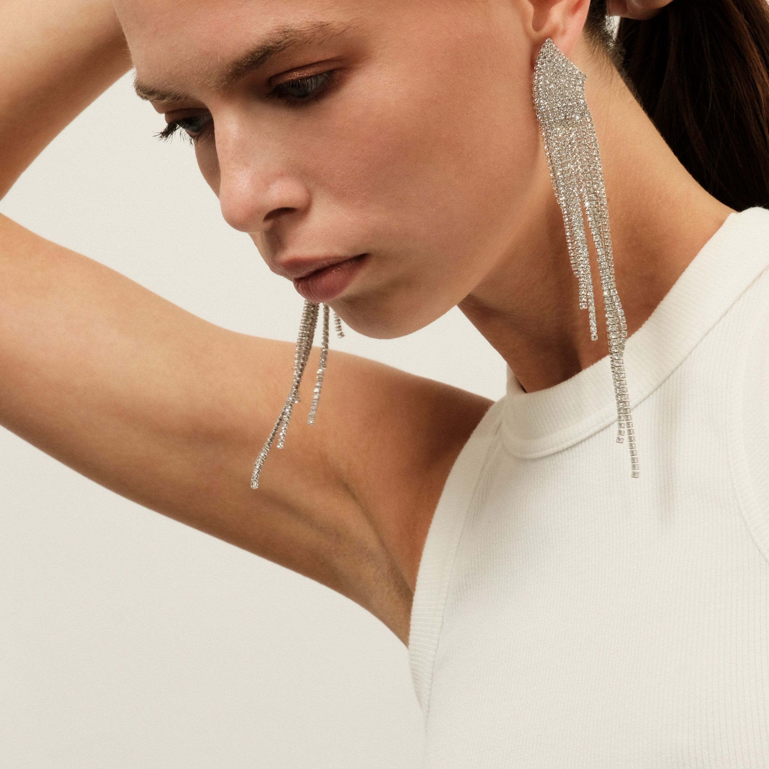 earrings completelcovered with crystals