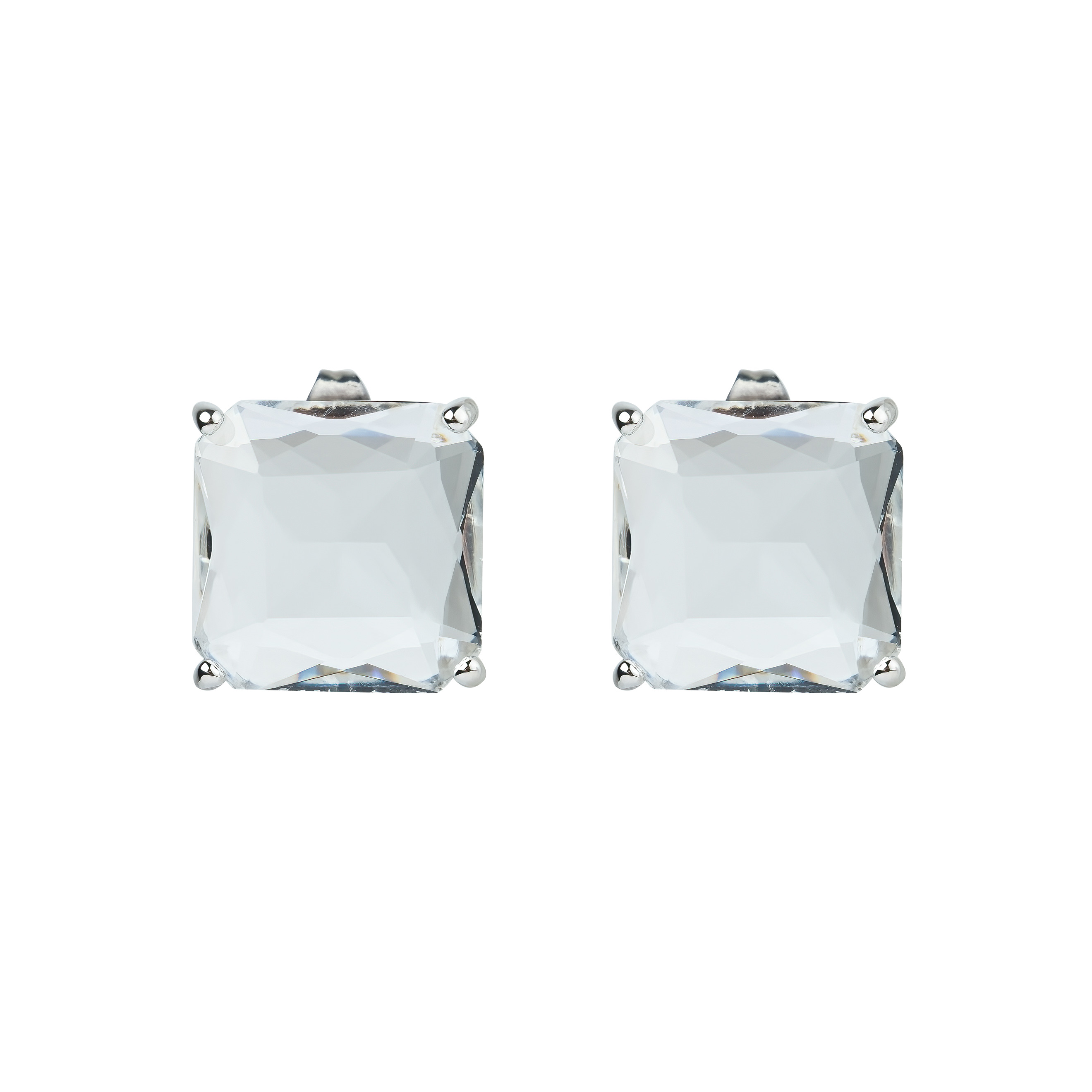 earrings with a large square crystal
