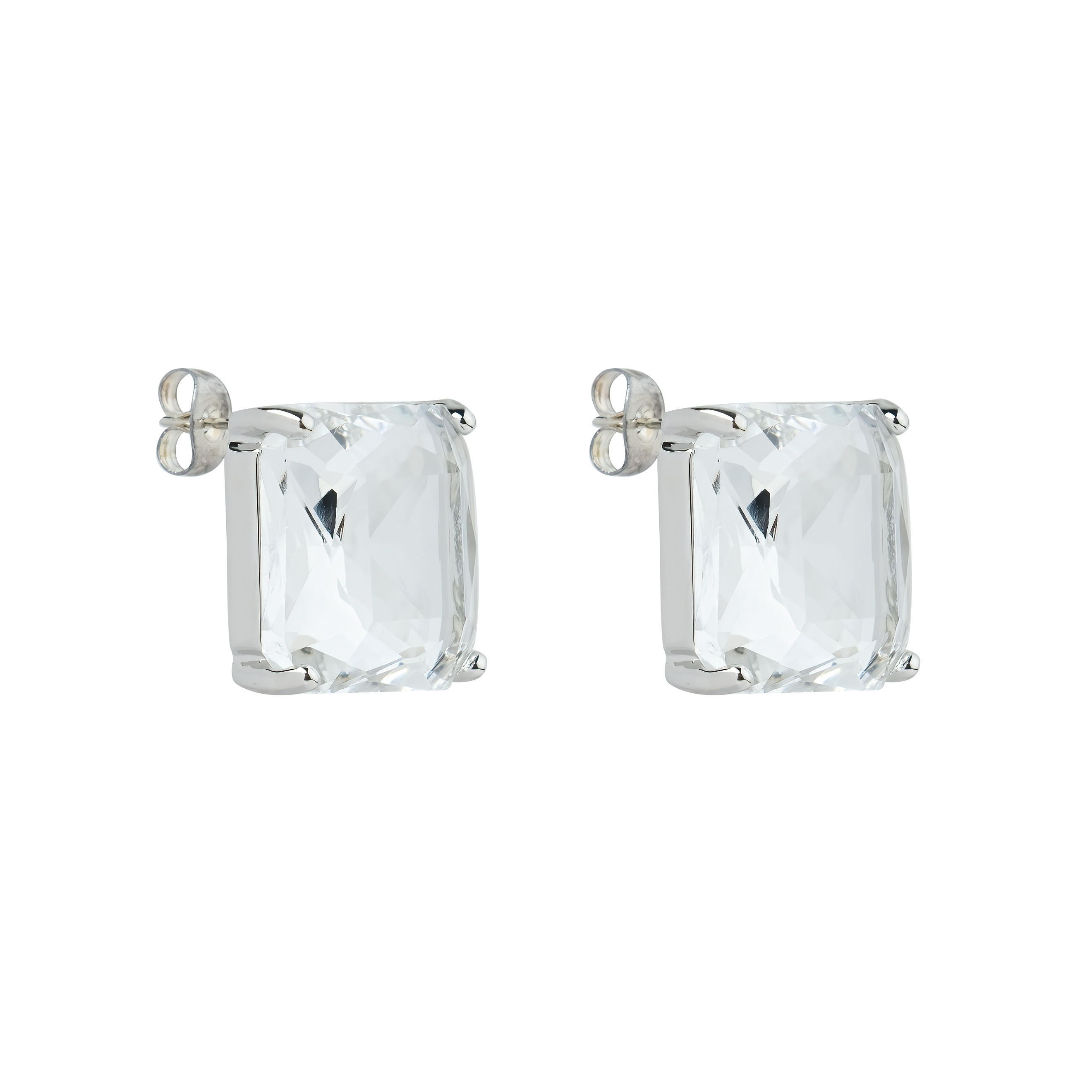 earrings with a large square crystal