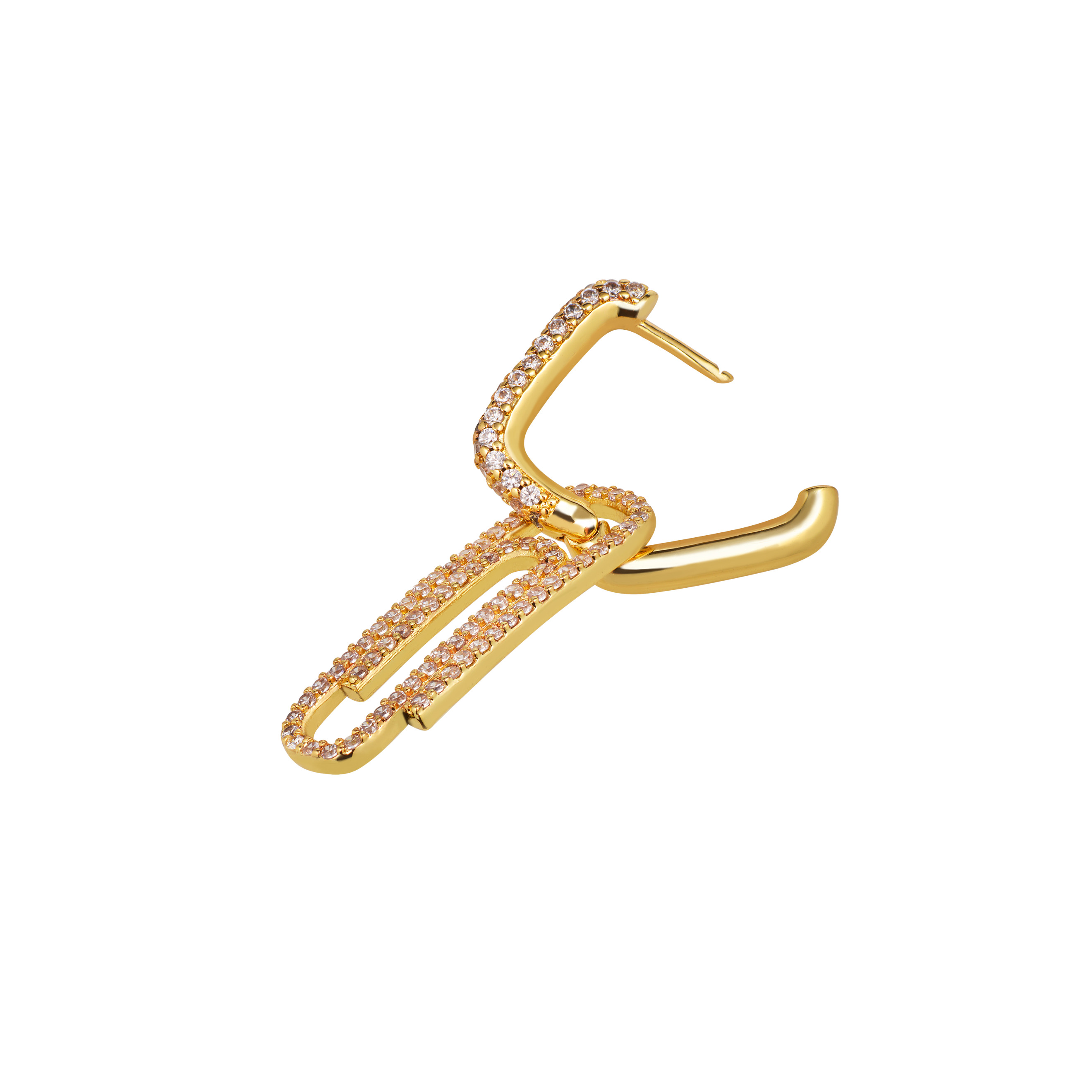 Gold Shiny Clip single earring