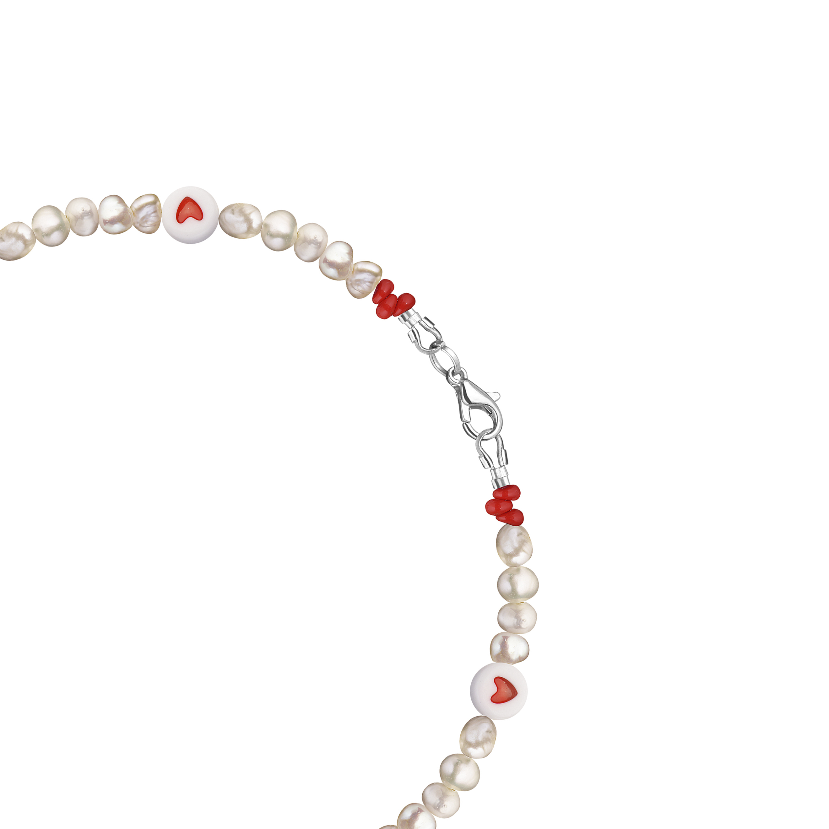 Pearl anklet with hearts