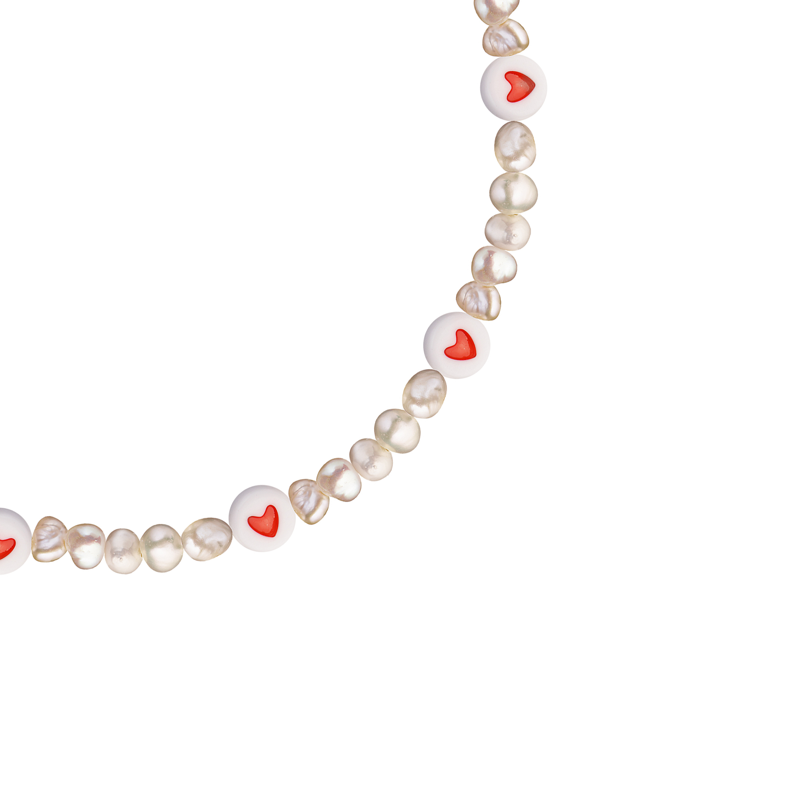 Pearl anklet with hearts