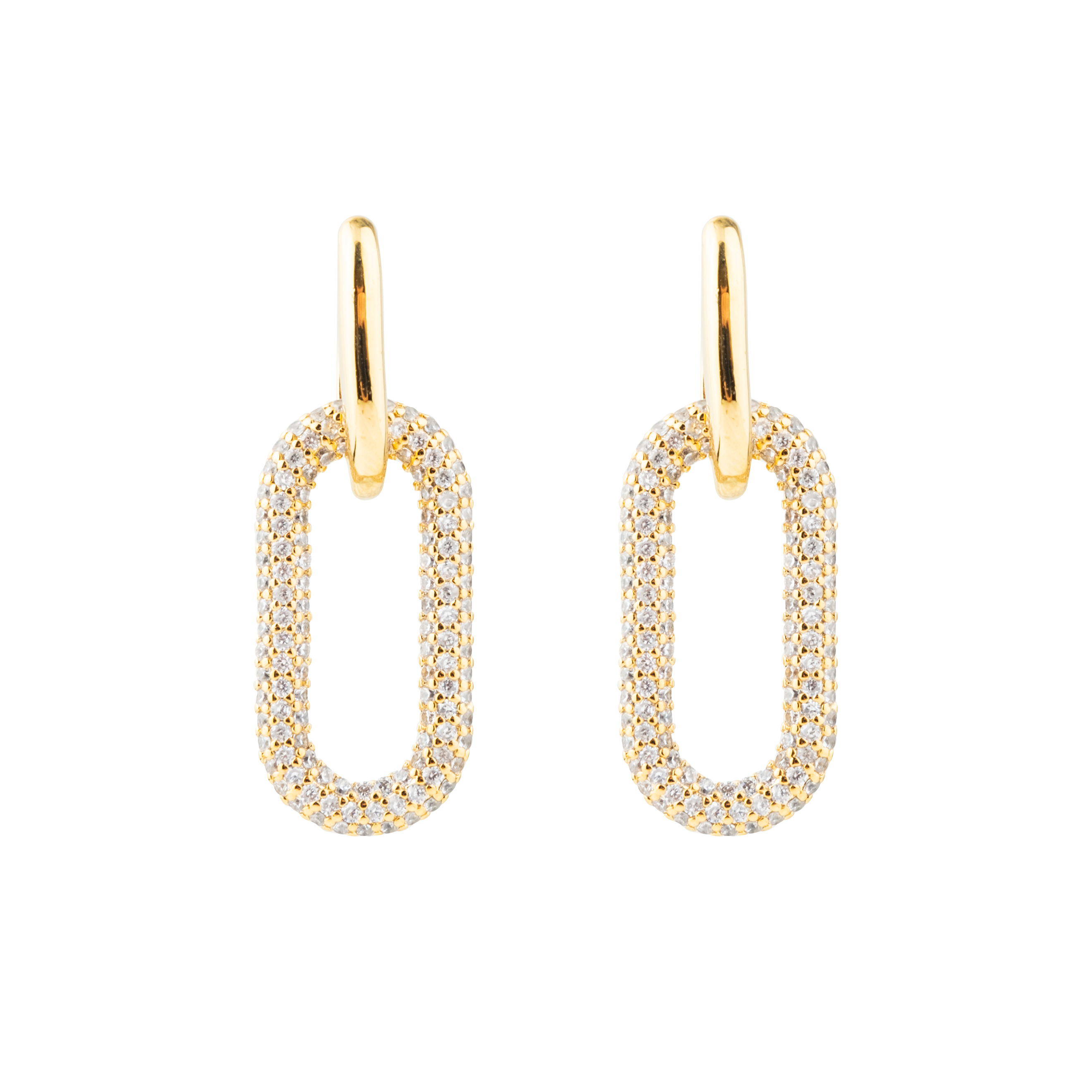 earrings with ovals with crystals