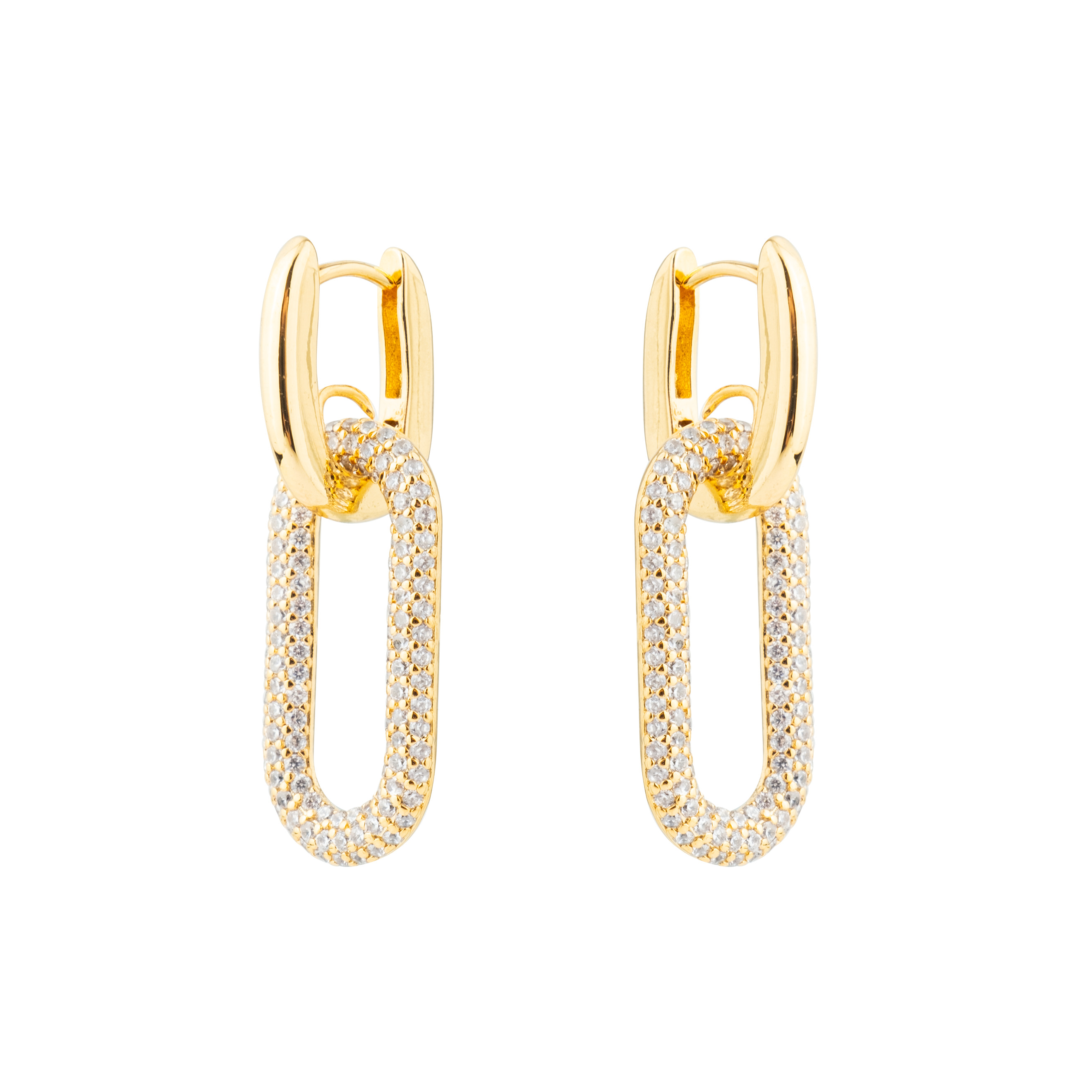 earrings with ovals with crystals