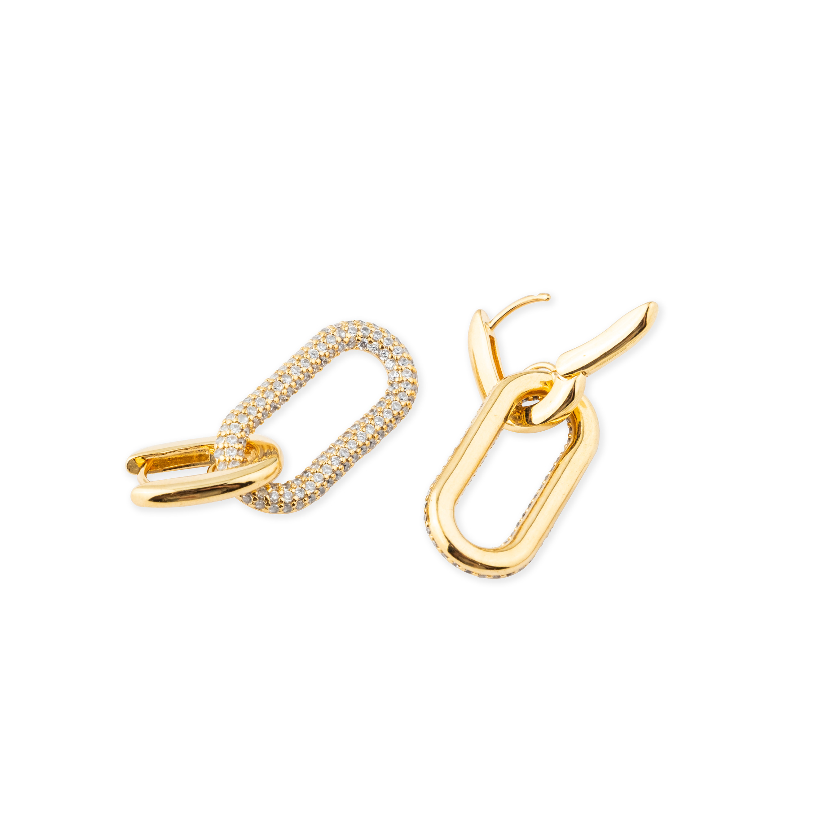 earrings with ovals with crystals