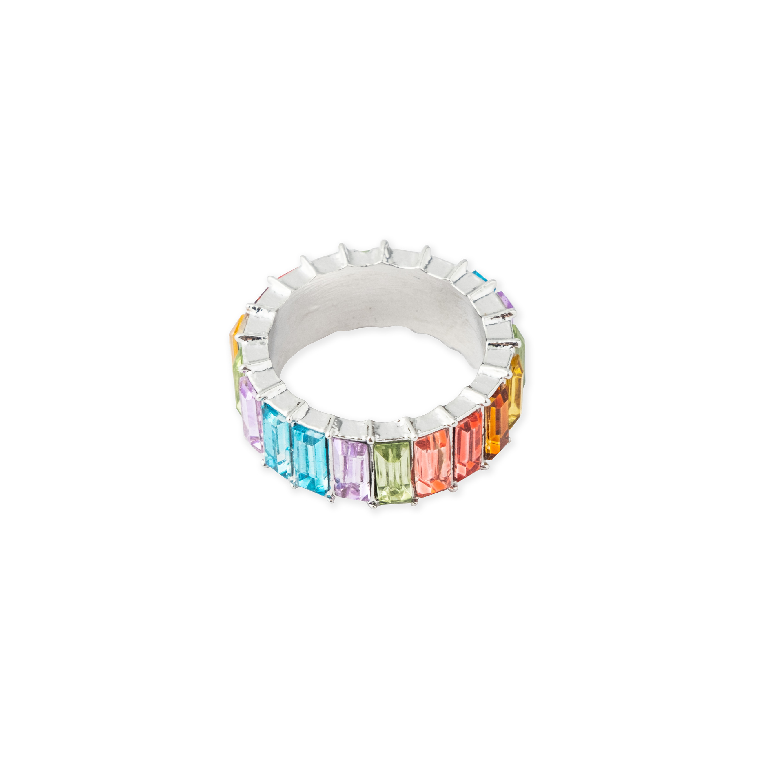 ring with pastel crystals