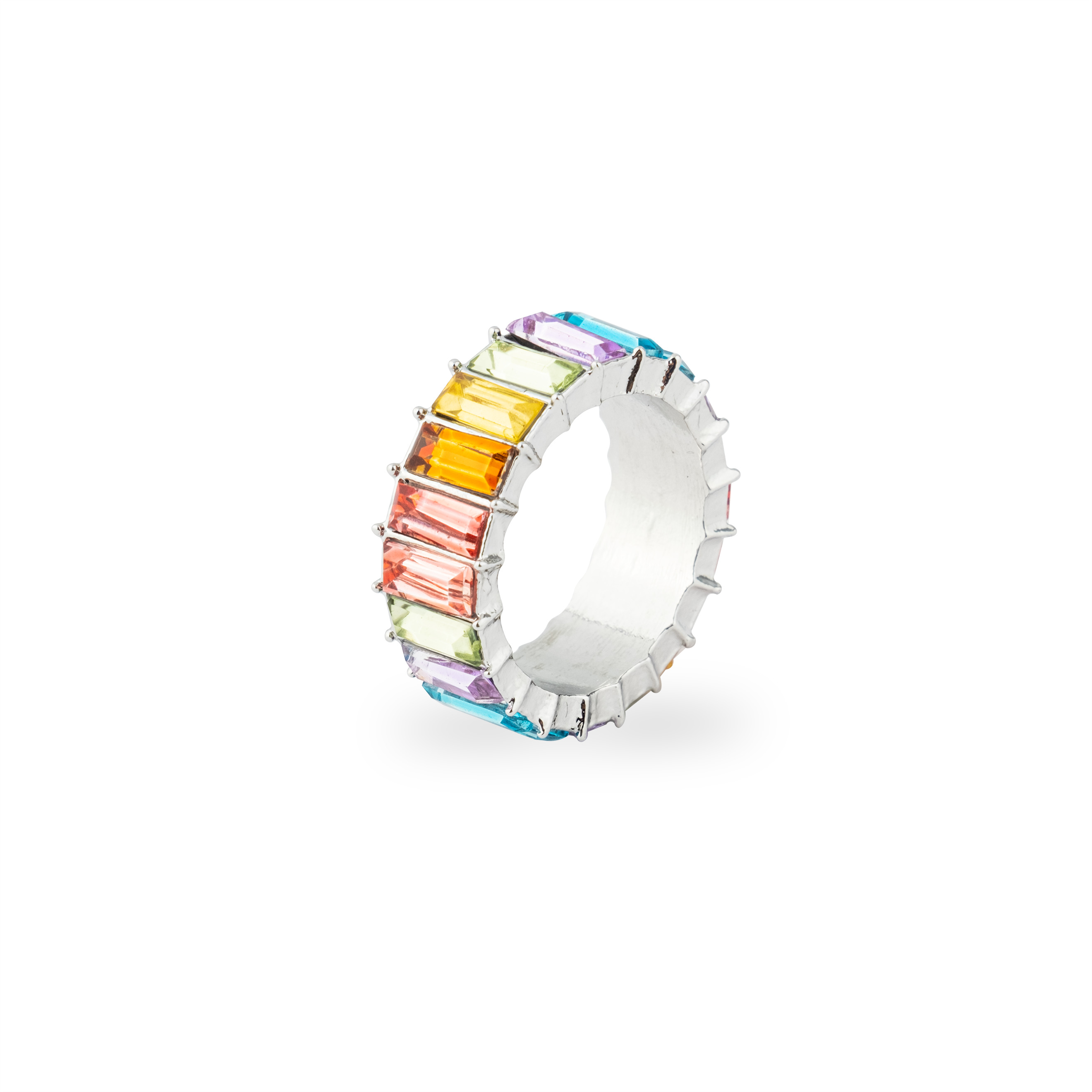 ring with pastel crystals