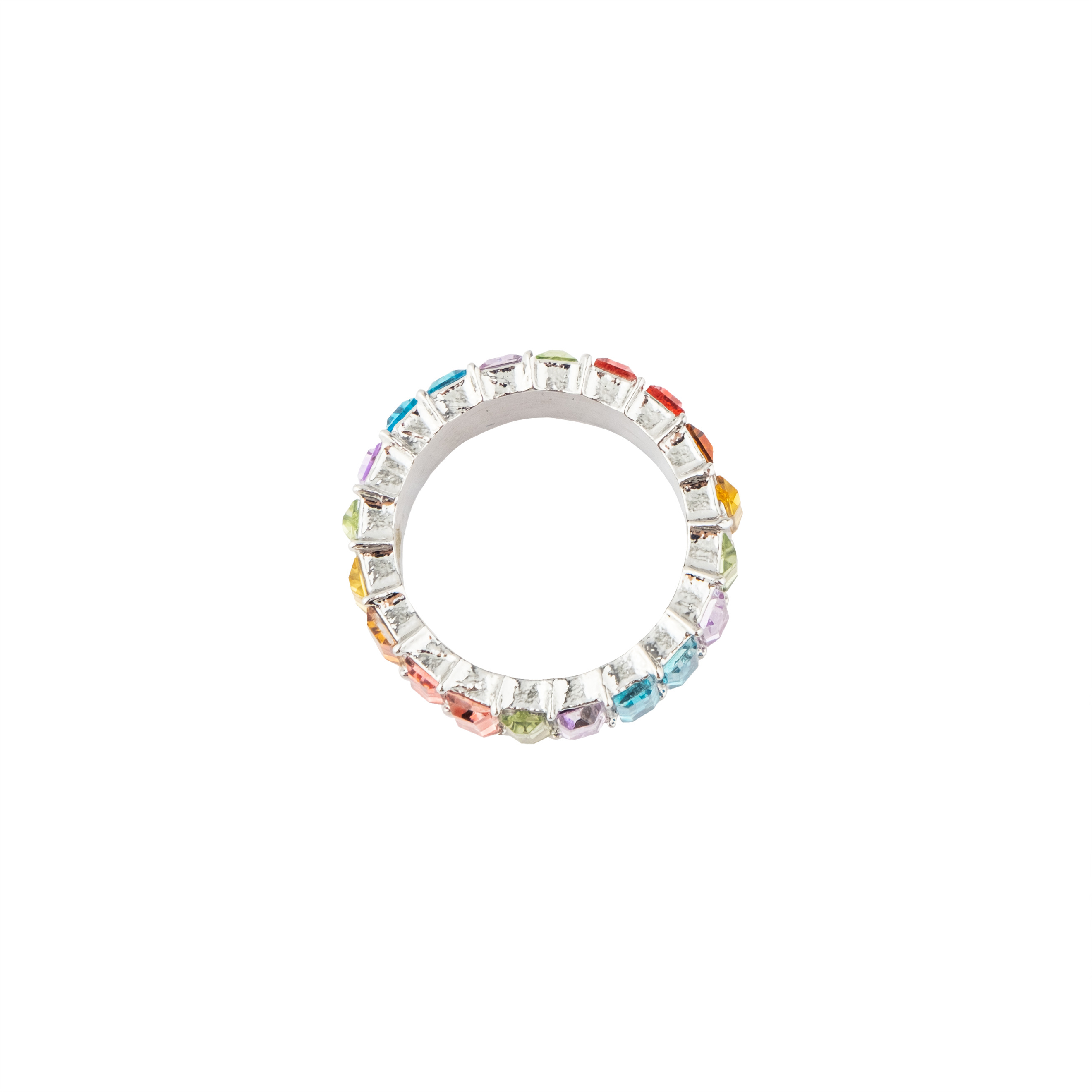 ring with pastel crystals