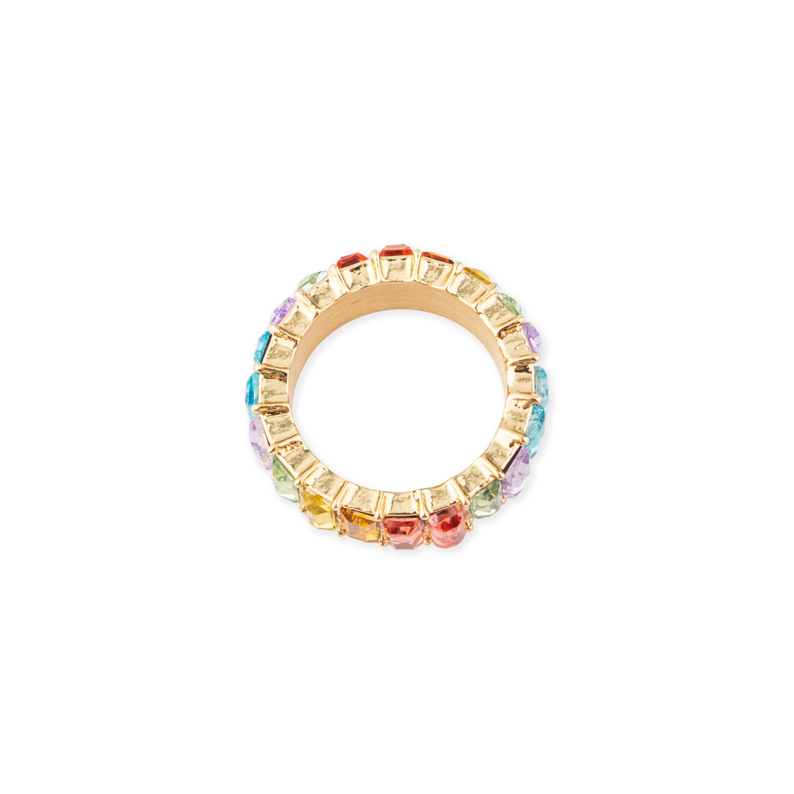 ring with pastel crystals
