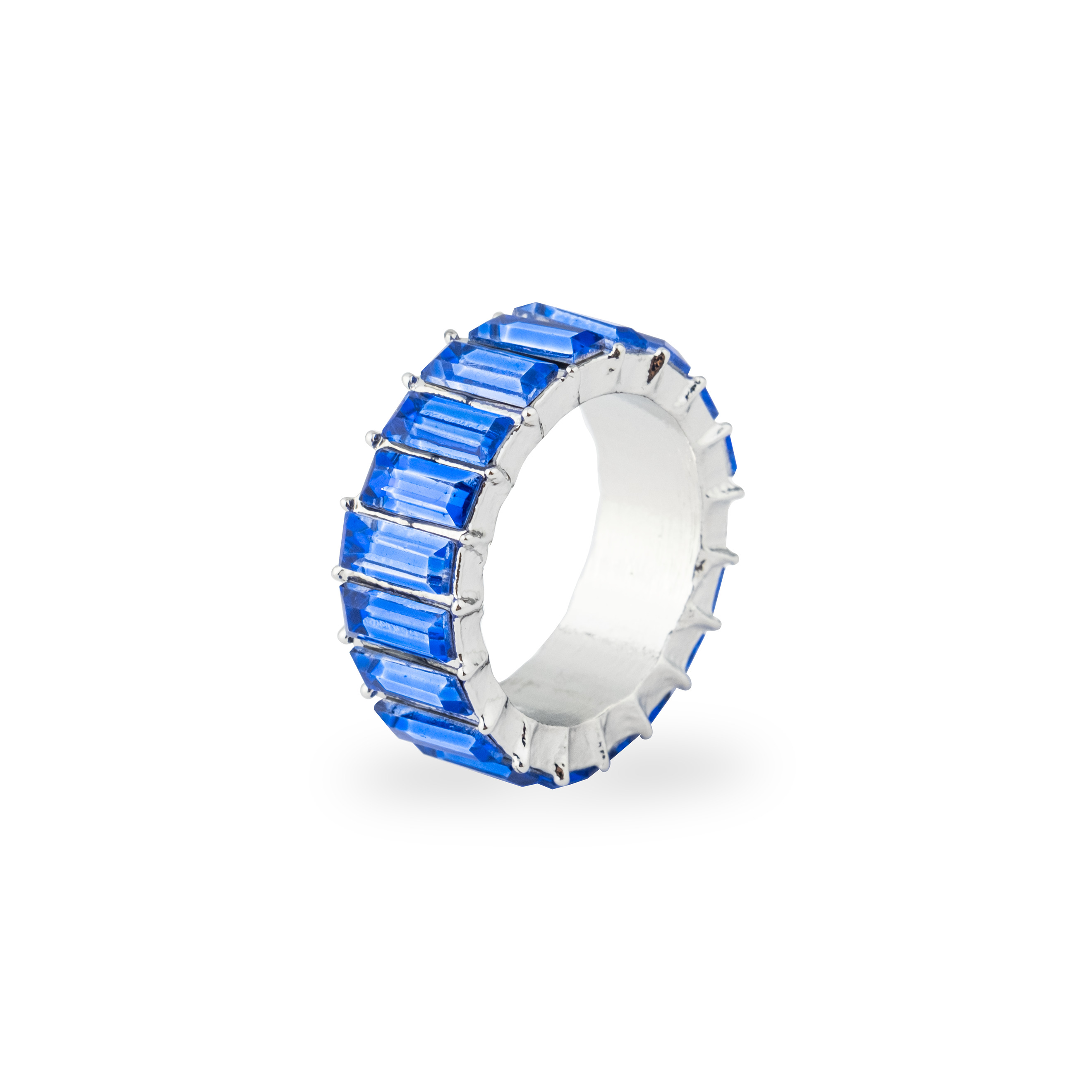 ring with blue crystals