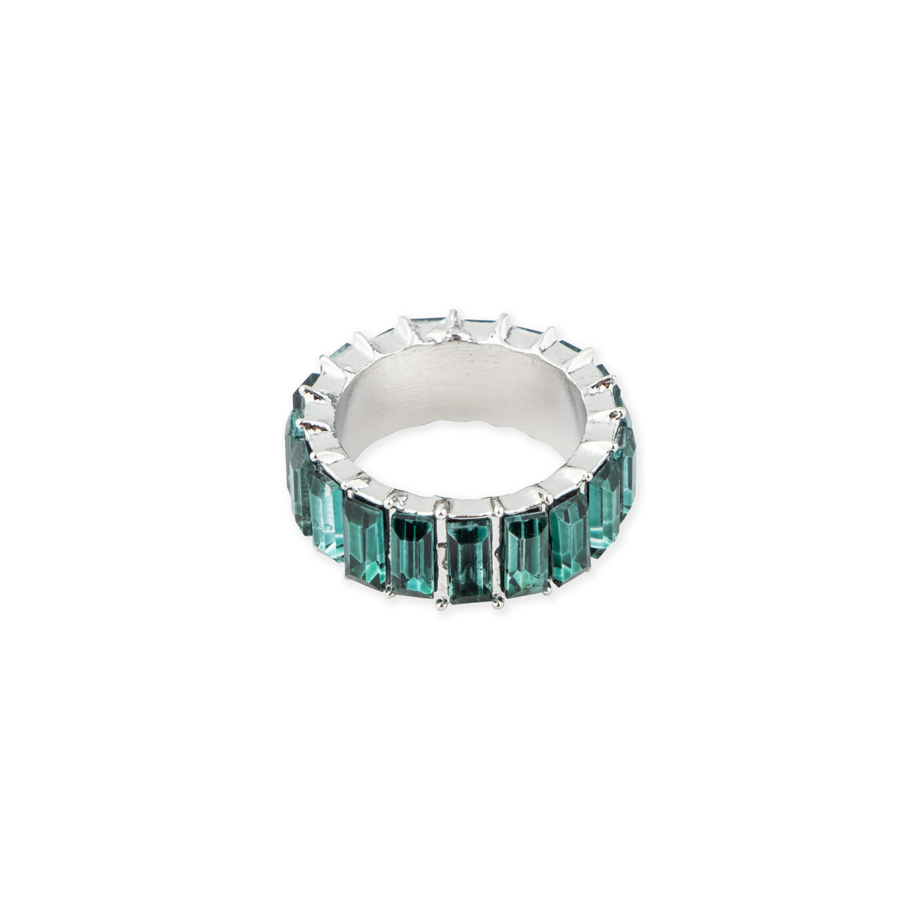 Herald Percy Серебристое кольцо с зелеными кристаллами herald percy серебристое колье галстук с кристаллами в виде креста