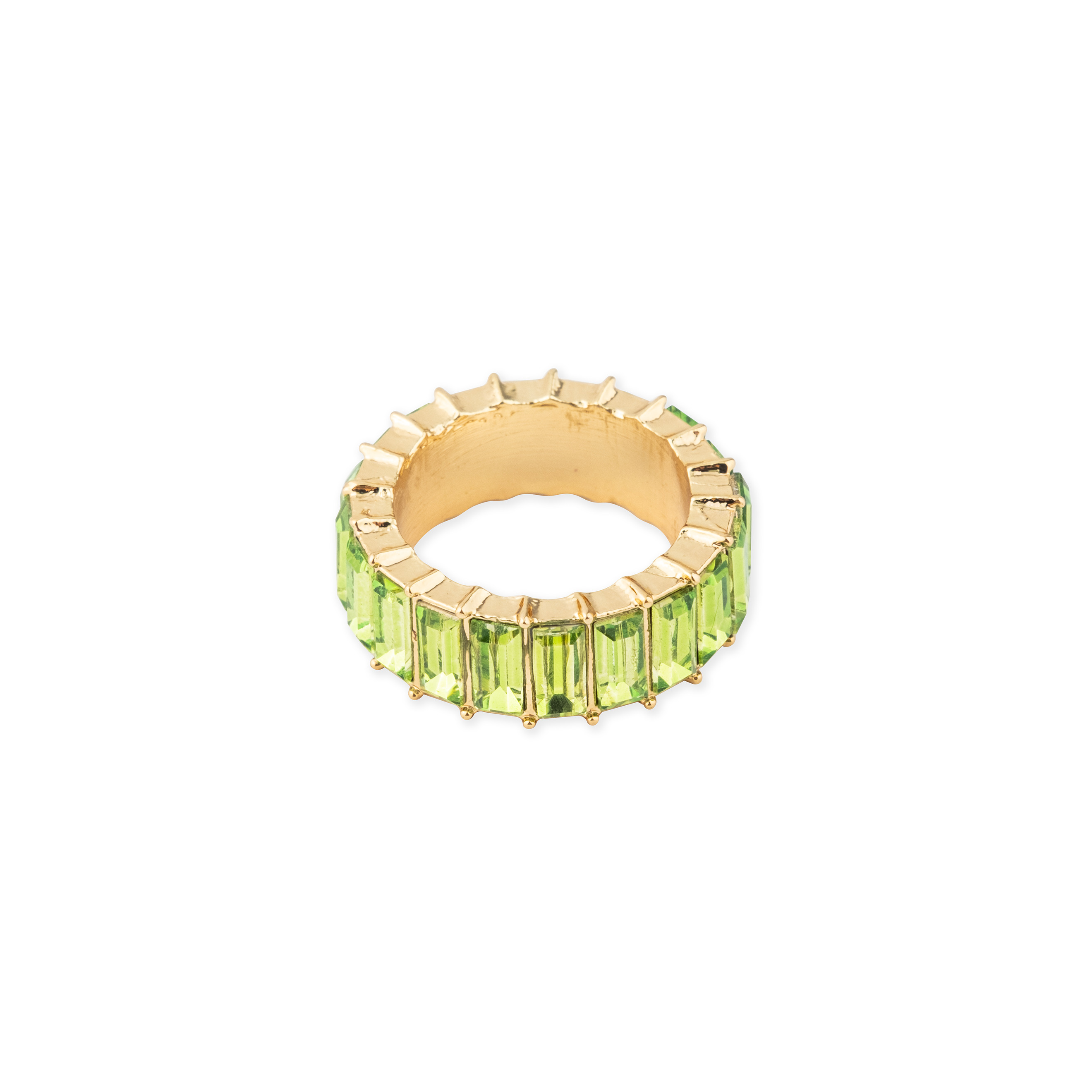 ring with green crystals